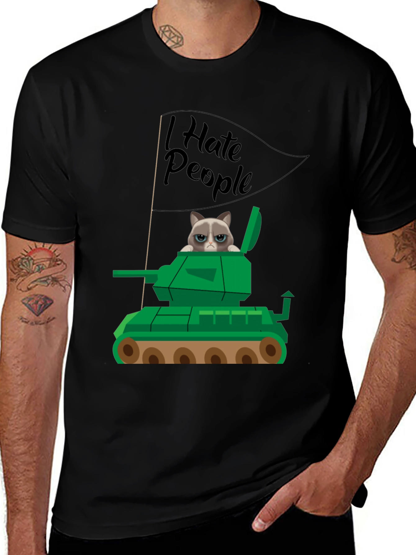 Variant 3 of Grumpy Cat Tank T-Shirt - I Hate People