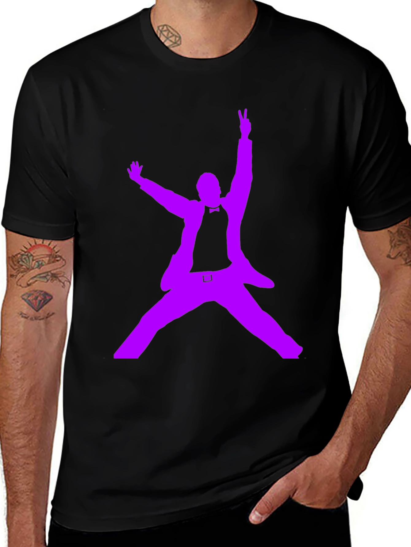 Variant 30 of Purple Silhouette Black T-Shirt