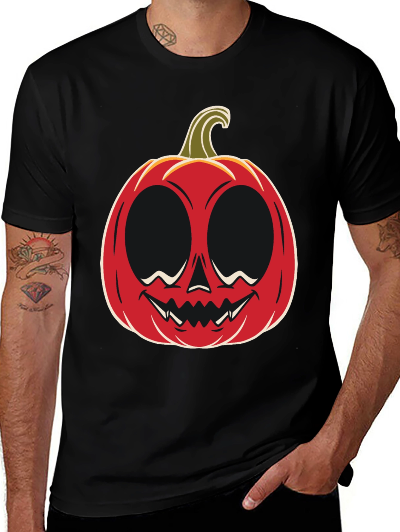 Variant 9 of Halloween Pumpkin Face Graphic Tee