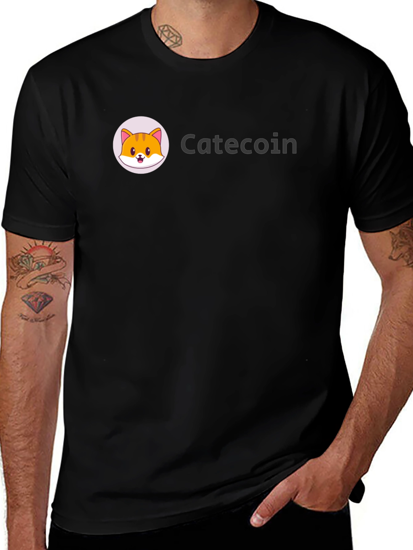 Catecoin Crew Neck T-Shirt - Crypto Fashion