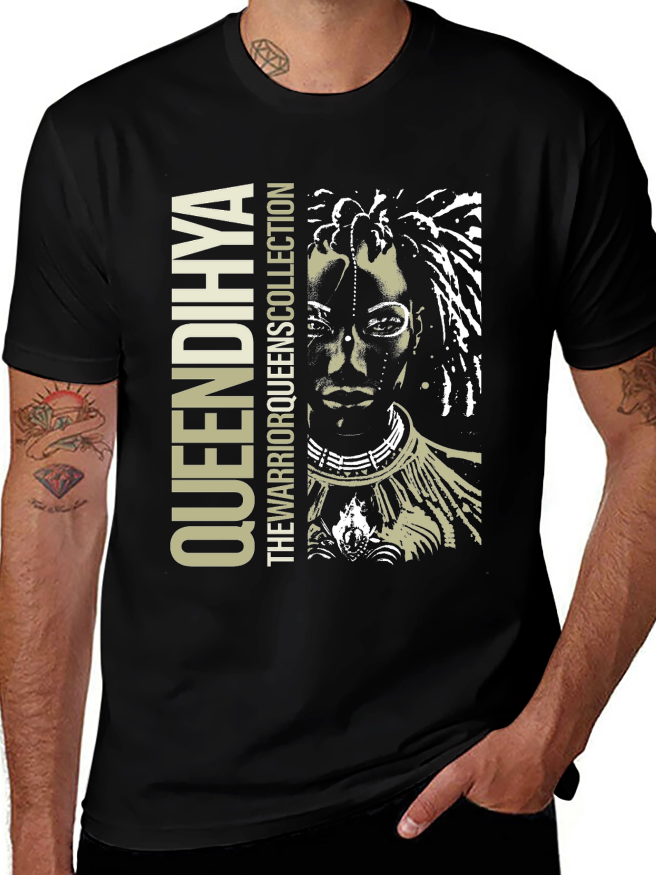 Queendihya Warrior Queens Black Graphic Tee