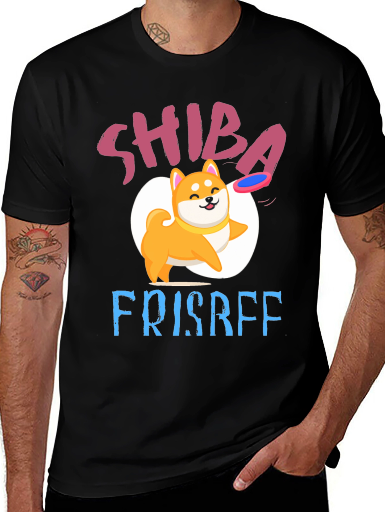 Variant 21 of Shiba Frisbee Dog Graphic Tee