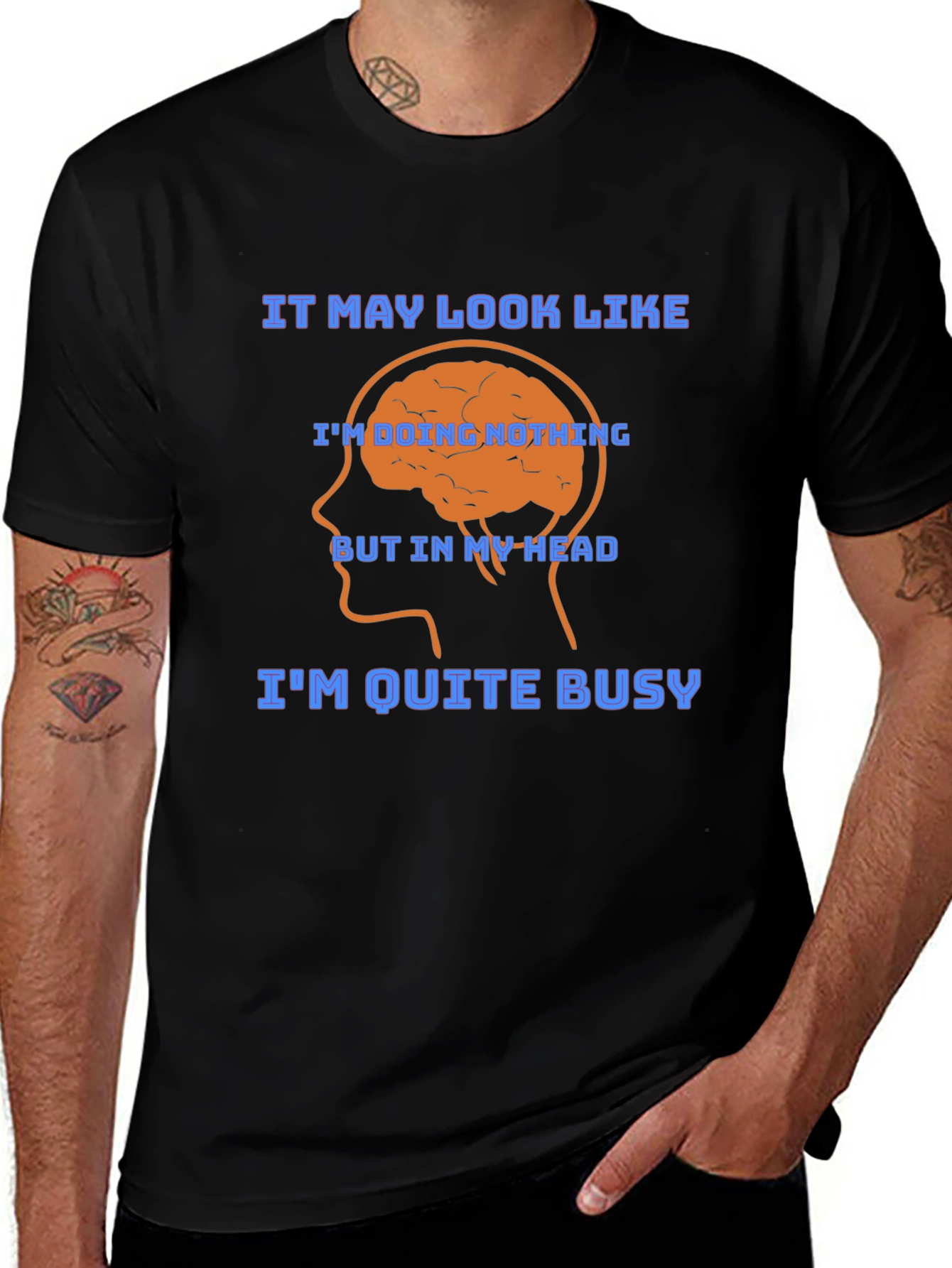 Brainy Thoughtful Funny Graphic T-Shirt