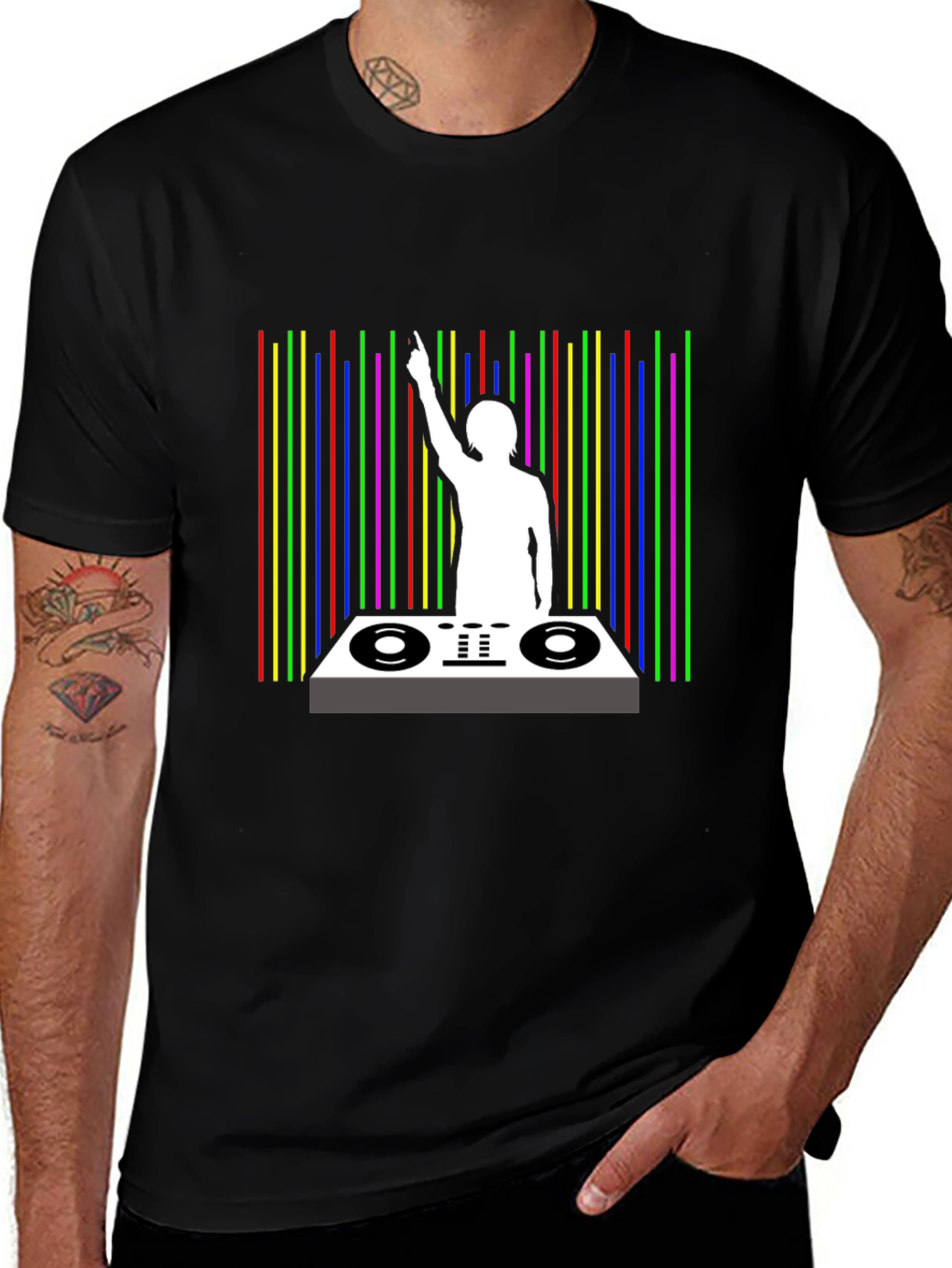 Variant 20 of DJ Graphic Black T-Shirt - Music Lover Tee