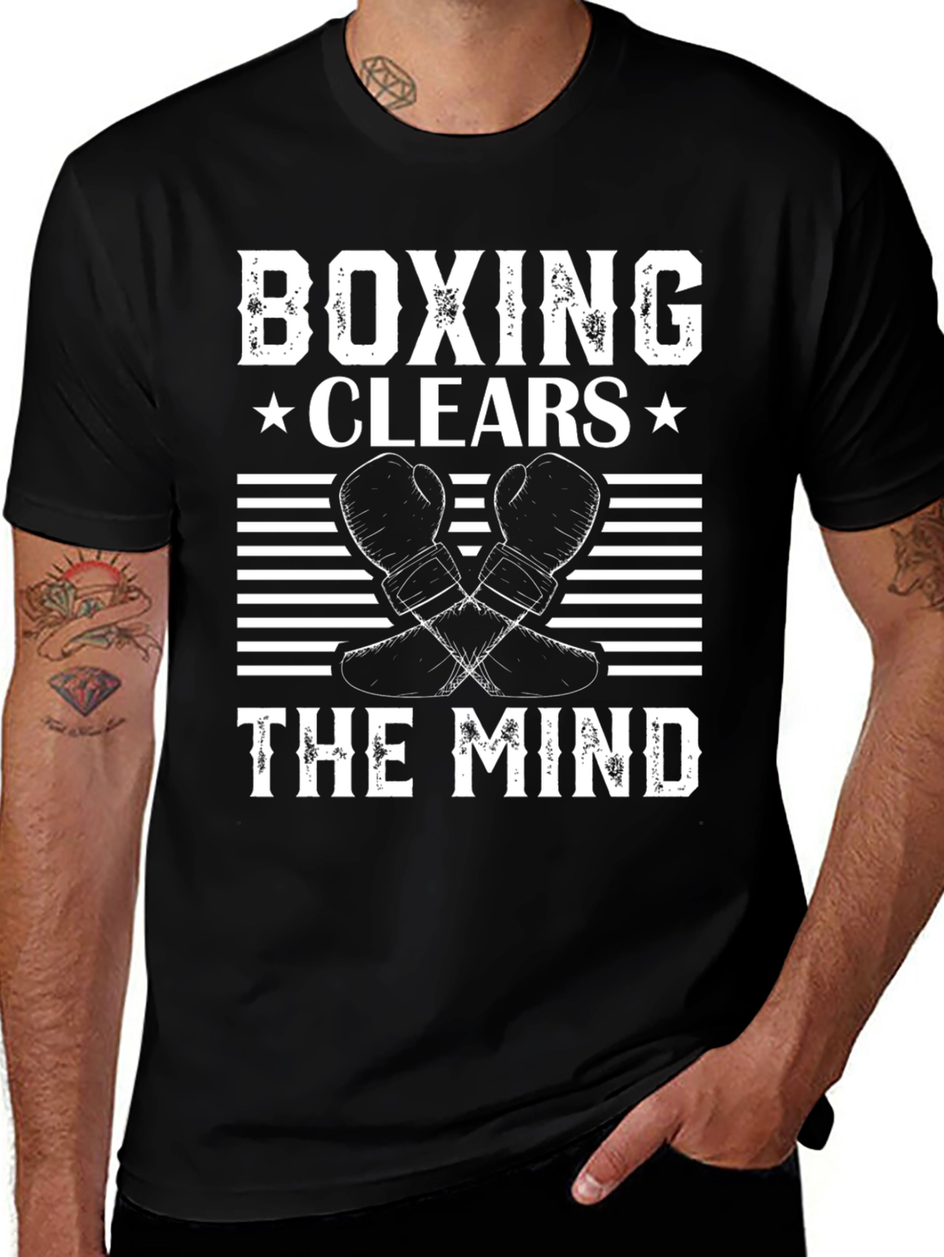 Variant 15 of Boxing Clears The Mind Graphic Tee