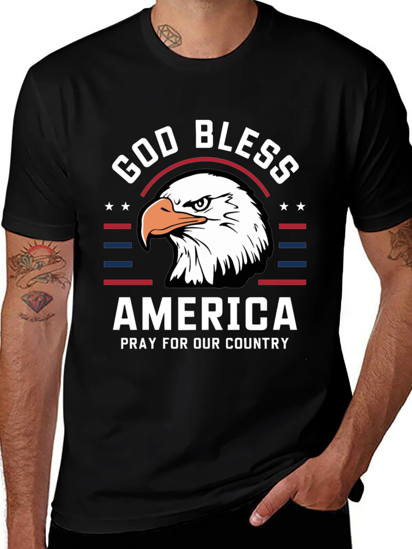 God Bless America Patriotic Eagle T-Shirt