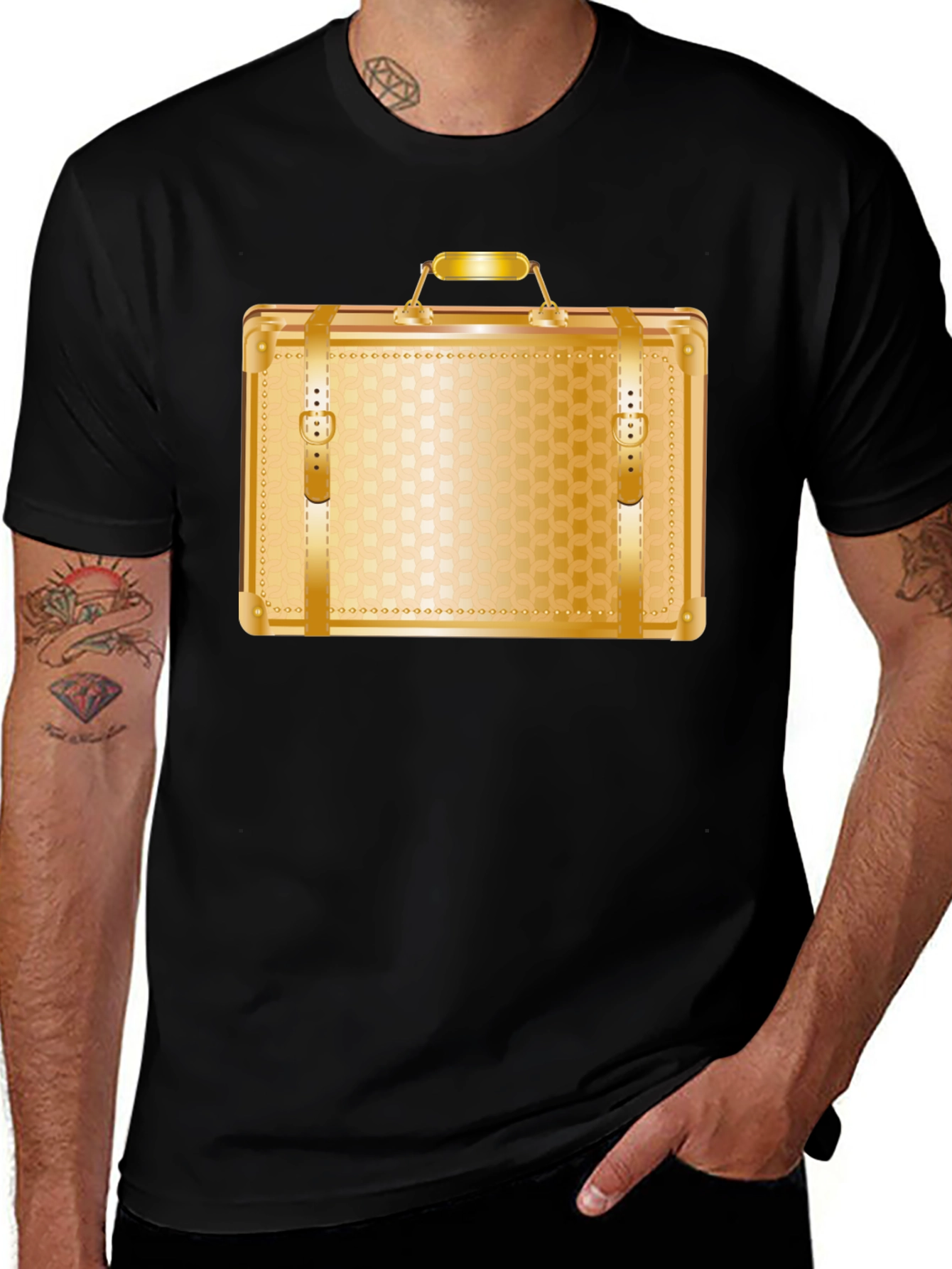 Variant 3 of Gold Suitcase T-Shirt - Travel in Style!