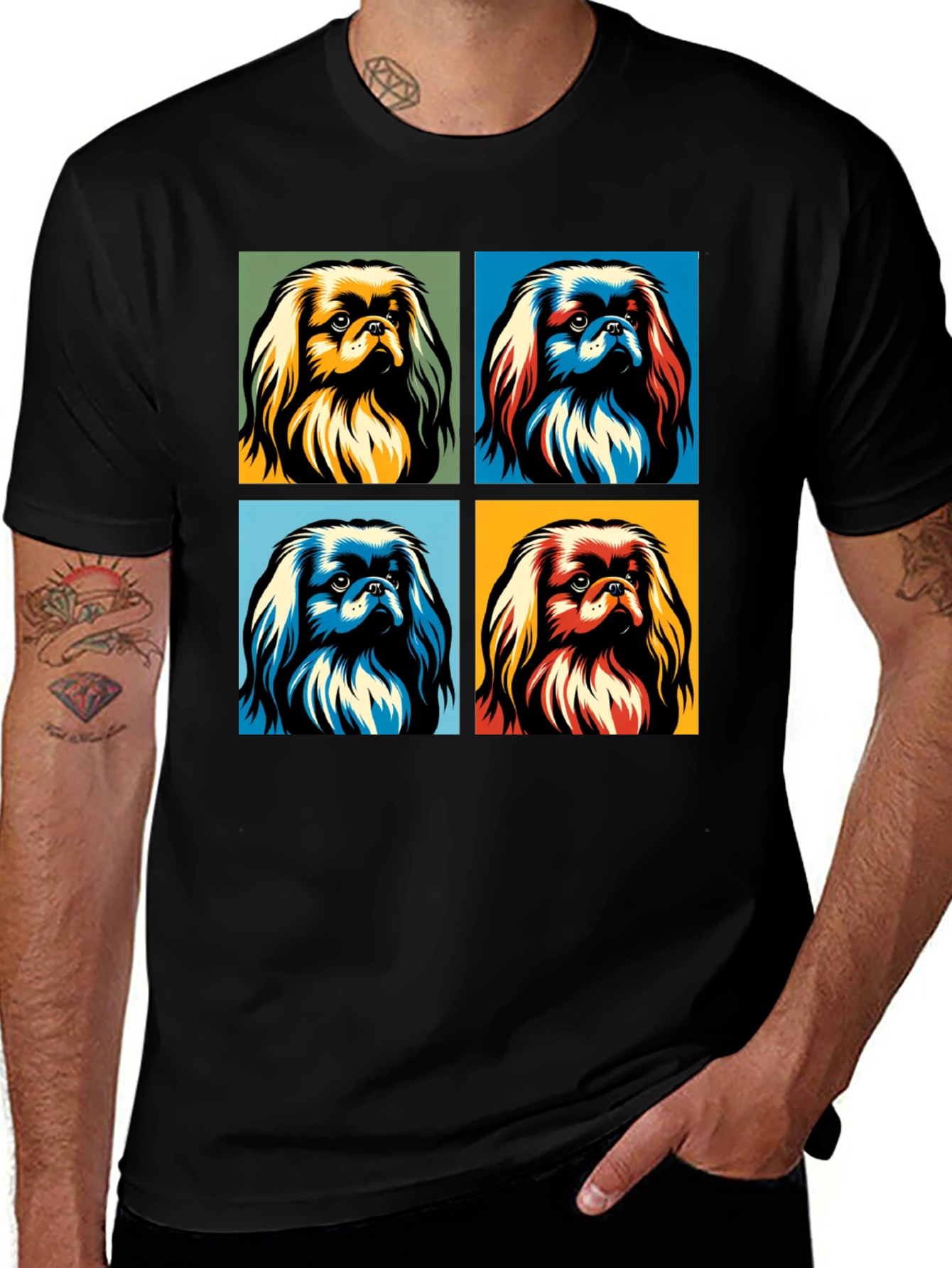 Variant 28 of Pop Art Dog T-Shirt - Black