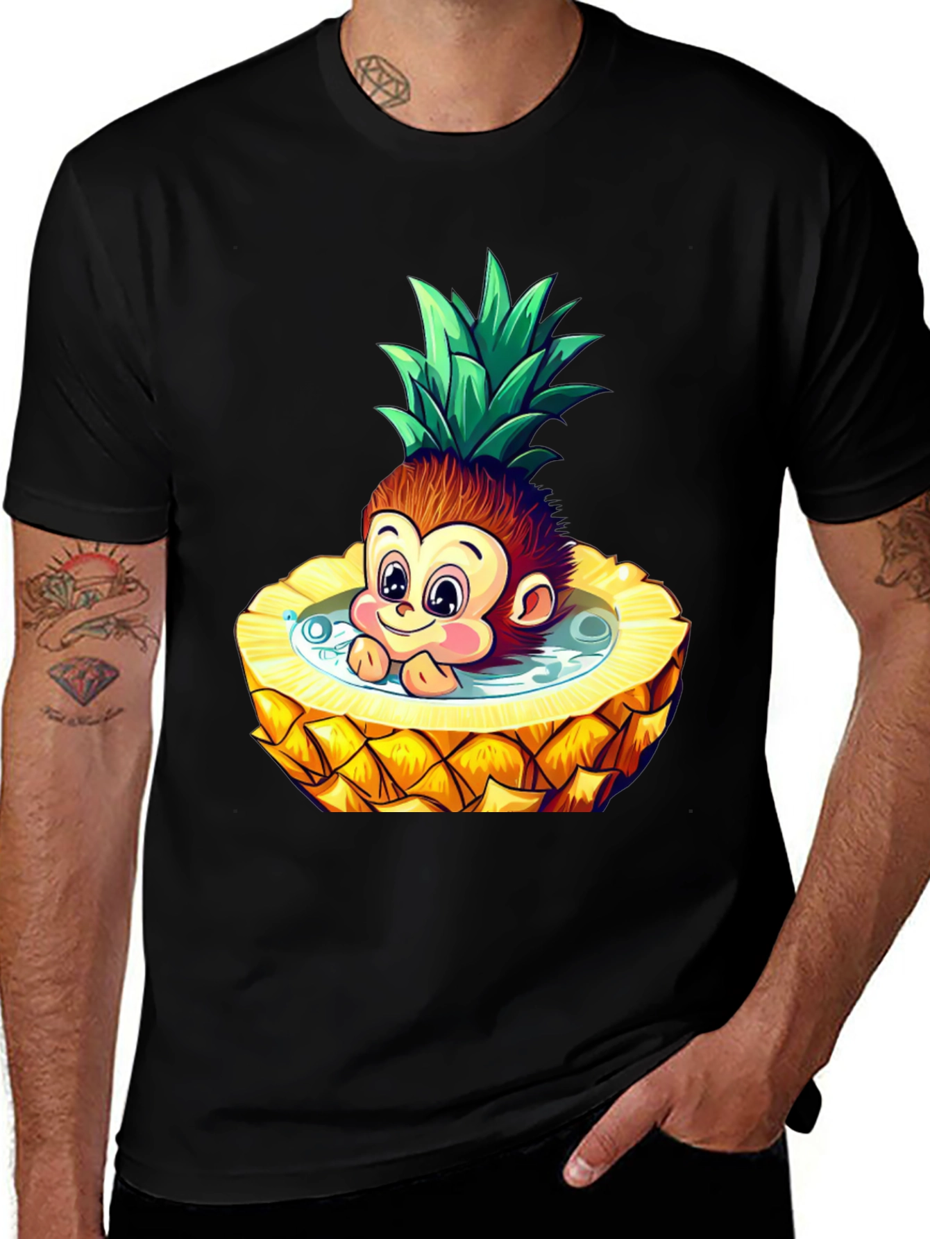 Variant 10 of Fun Monkey Pineapple Cartoon T-Shirt