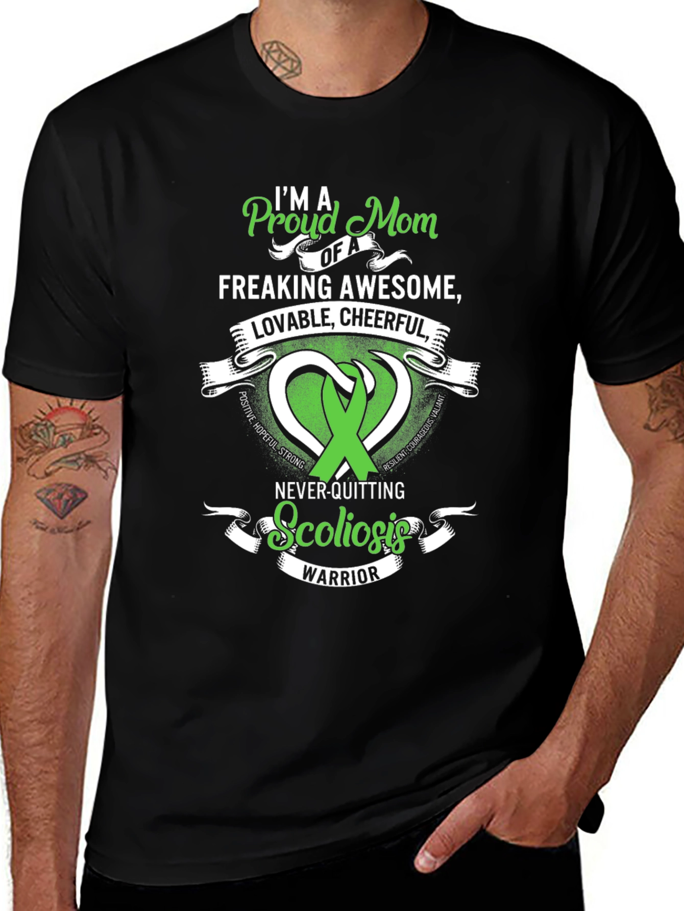Proud Mom of Scoliosis Warrior Graphic Tee
