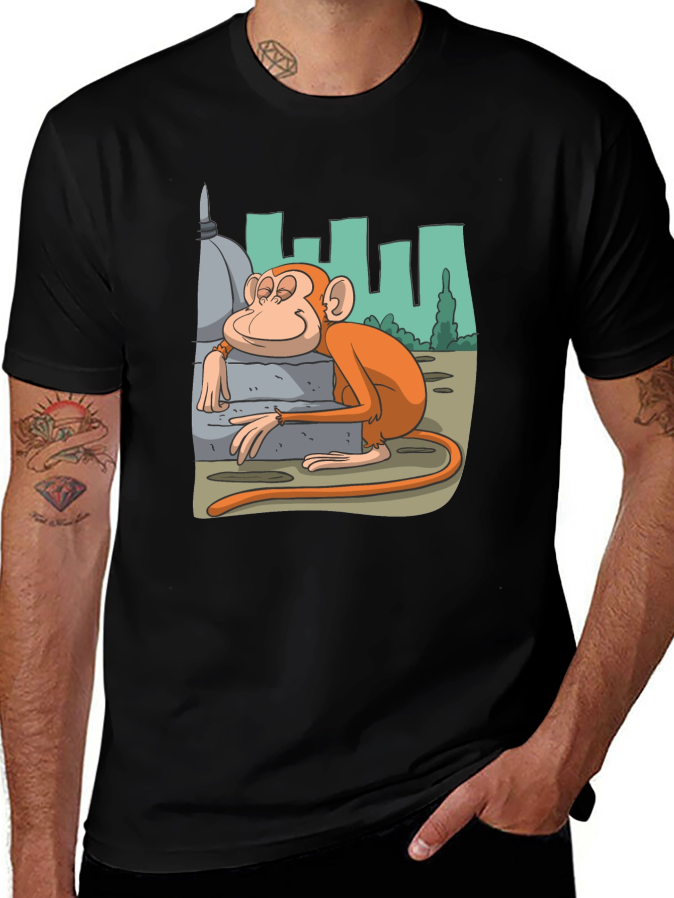 Lazy Monkey Graphic T-Shirt - Casual Style