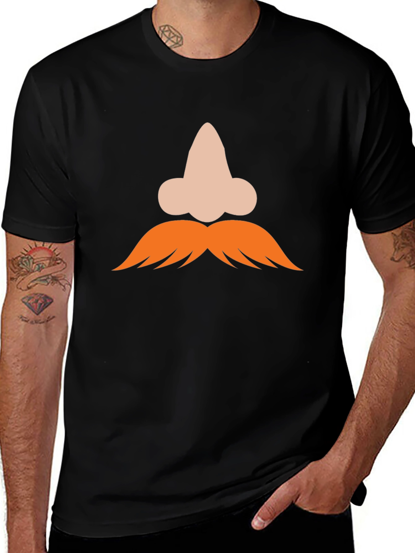 Variant 29 of Funny Face Graphic Tee - Novelty Moustache T-Shirt