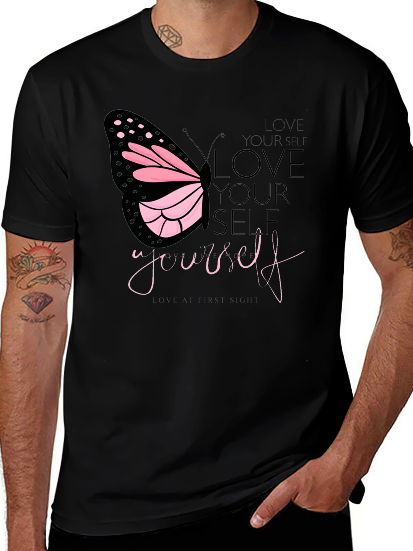 Variant 26 of Love Yourself Butterfly T-Shirt - Black