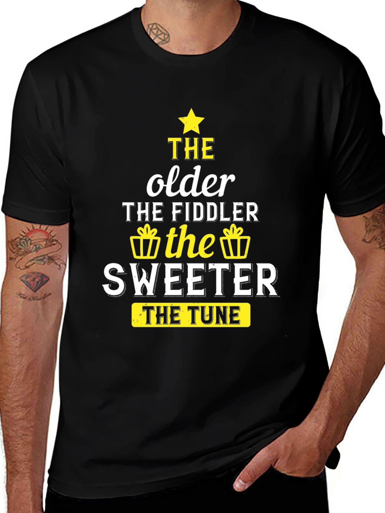 Variant 15 of The Older the Fiddler the Sweeter Black T-Shirt