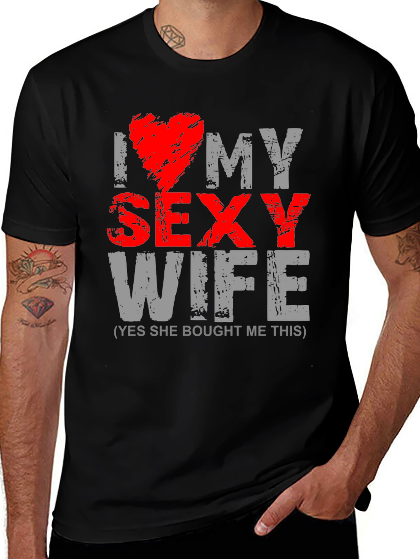 Black I Love My Sexy Wife Graphic T-Shirt main image