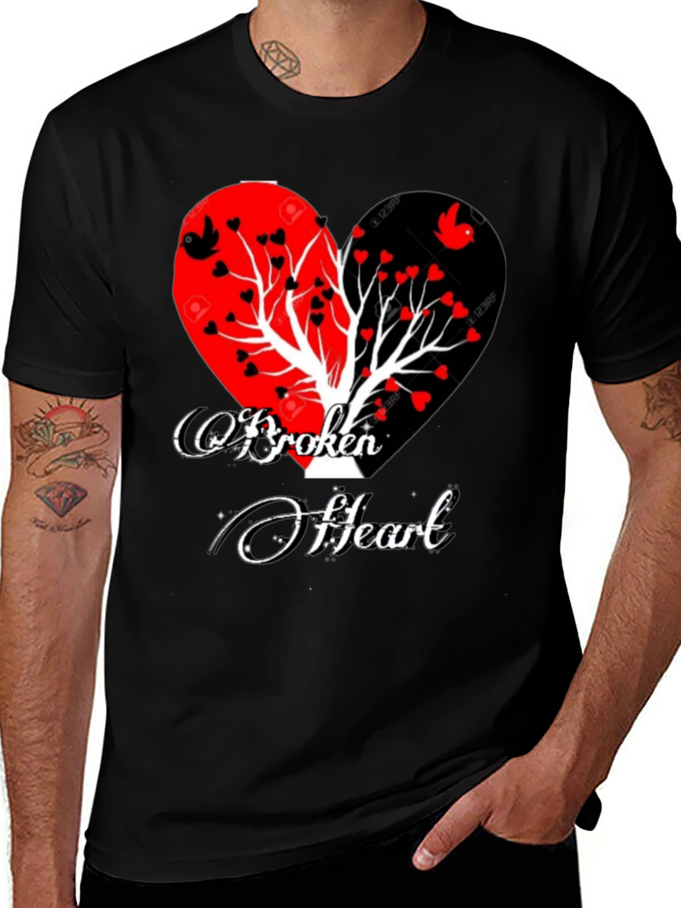 Variant 9 of Broken Heart Tree Graphic T-Shirt