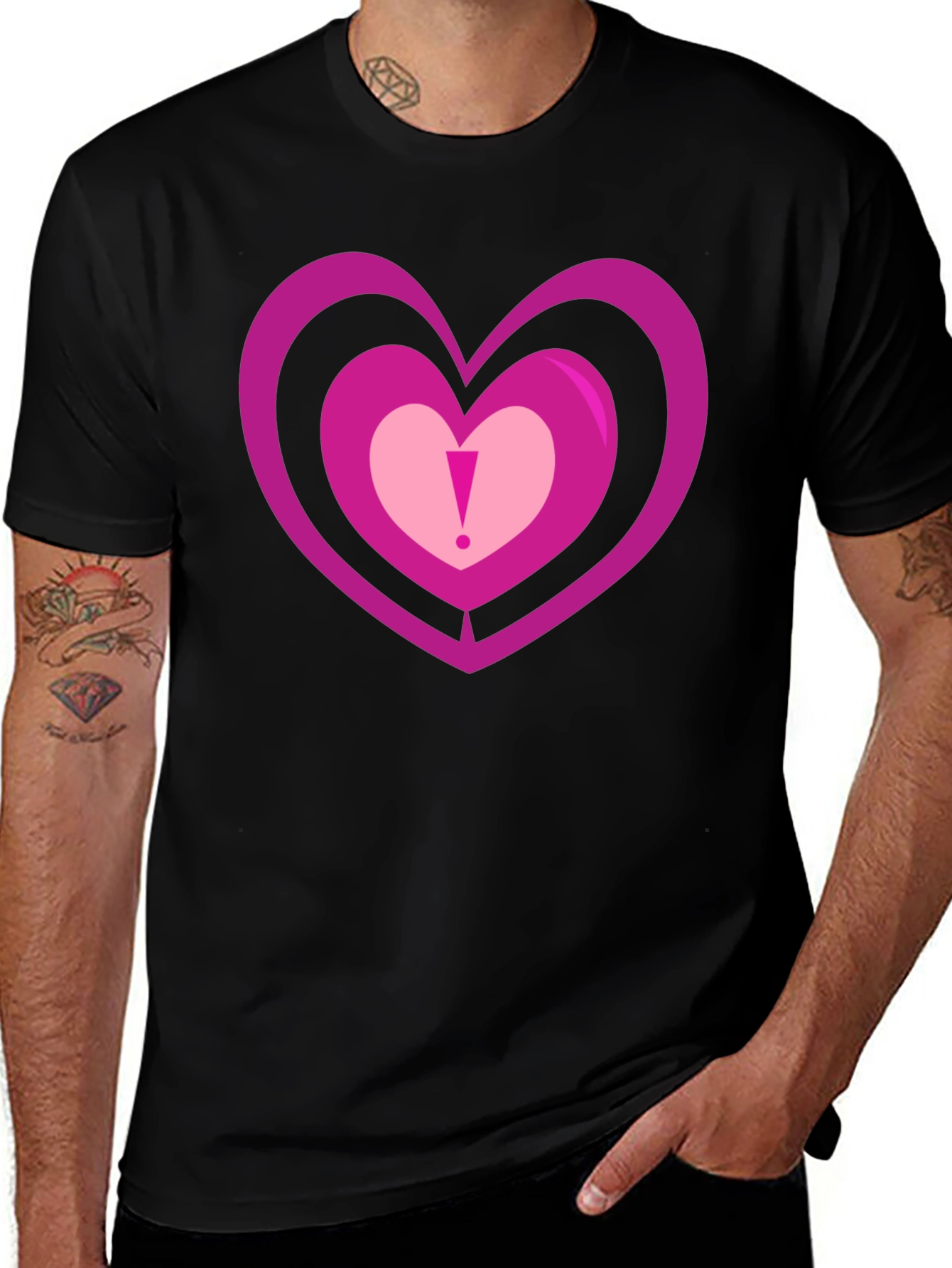 Variant 30 of Heart Design Black T-Shirt