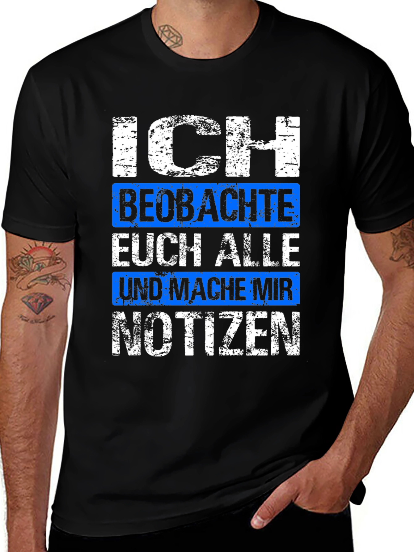 Variant 19 of Ich Beobachte Black T-Shirt