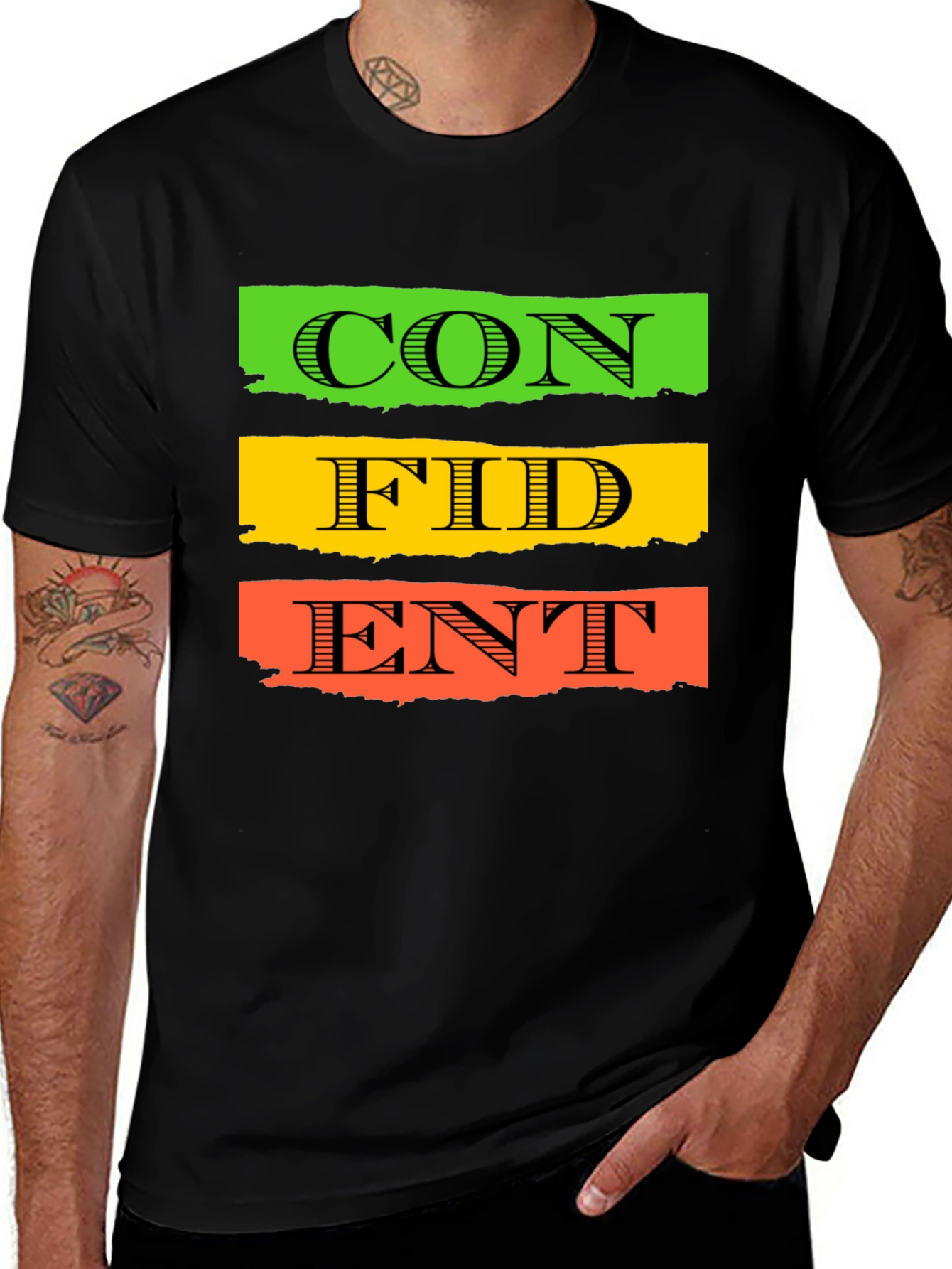 Variant 24 of Confident Typography T-Shirt - Black