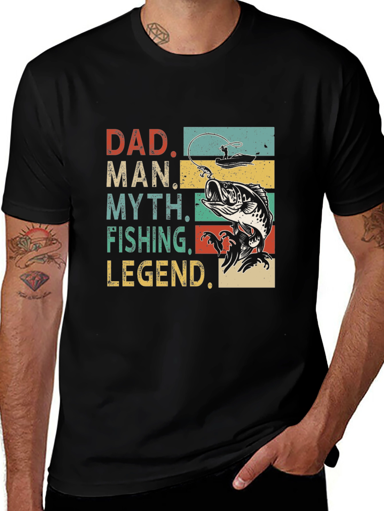 Variant 17 of Dad Man Myth Fishing Legend Graphic T-Shirt