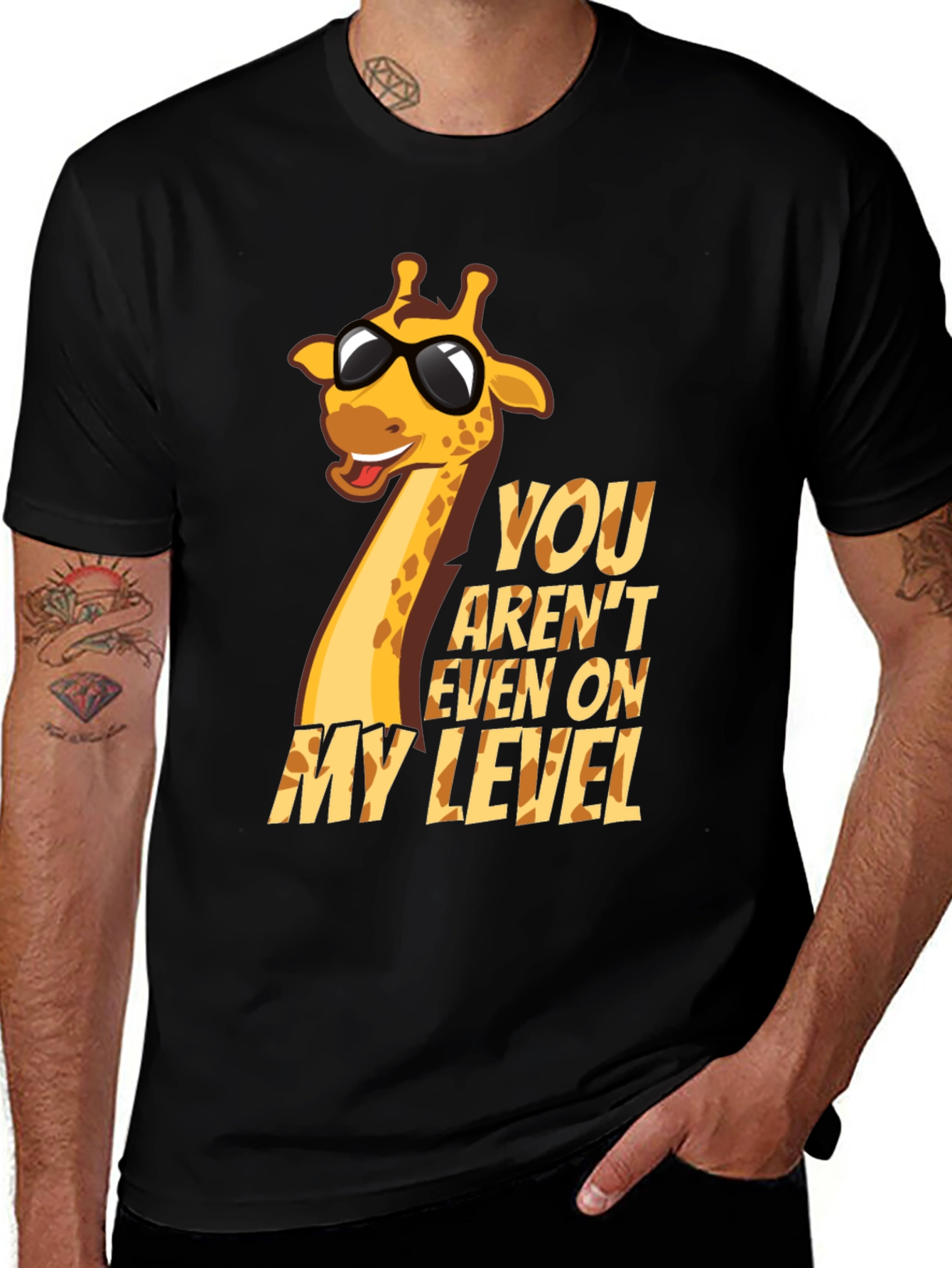Variant 21 of Giraffe Humor T-Shirt - You Aren't Even On My Level