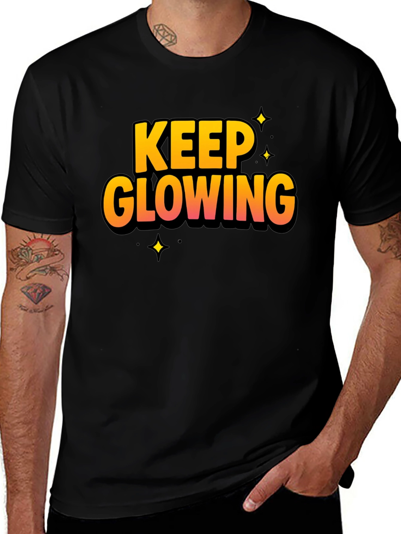 Variant 10 of Keep Glowing Black Graphic T-Shirt