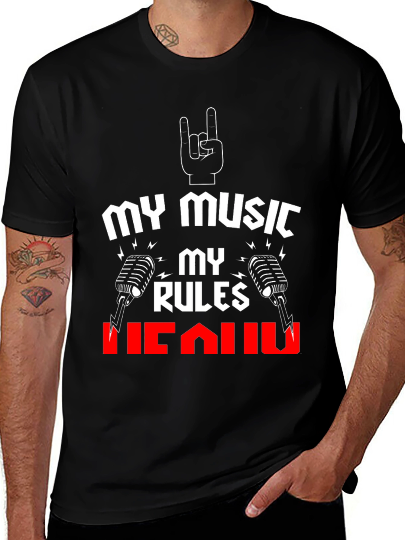 Variant 29 of My Music My Rules Graphic Tee