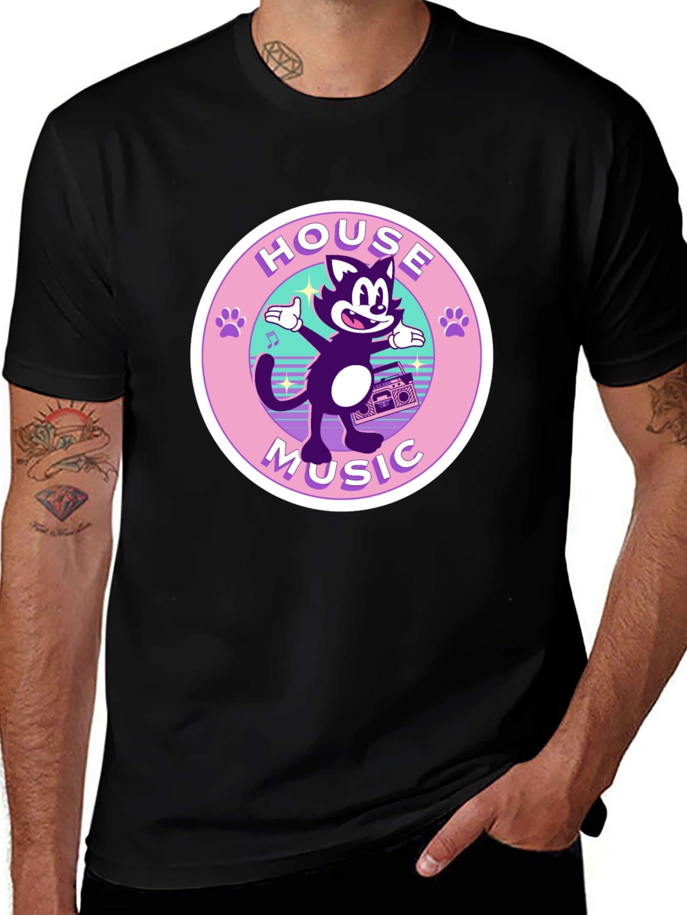 Variant 7 of House Music Cat T-Shirt