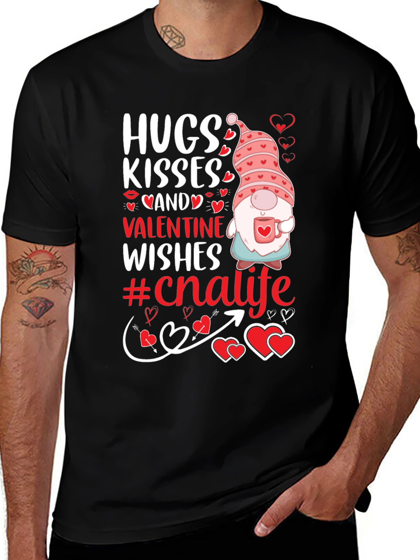 Variant 26 of Hugs Kisses Valentine Gnome T-Shirt