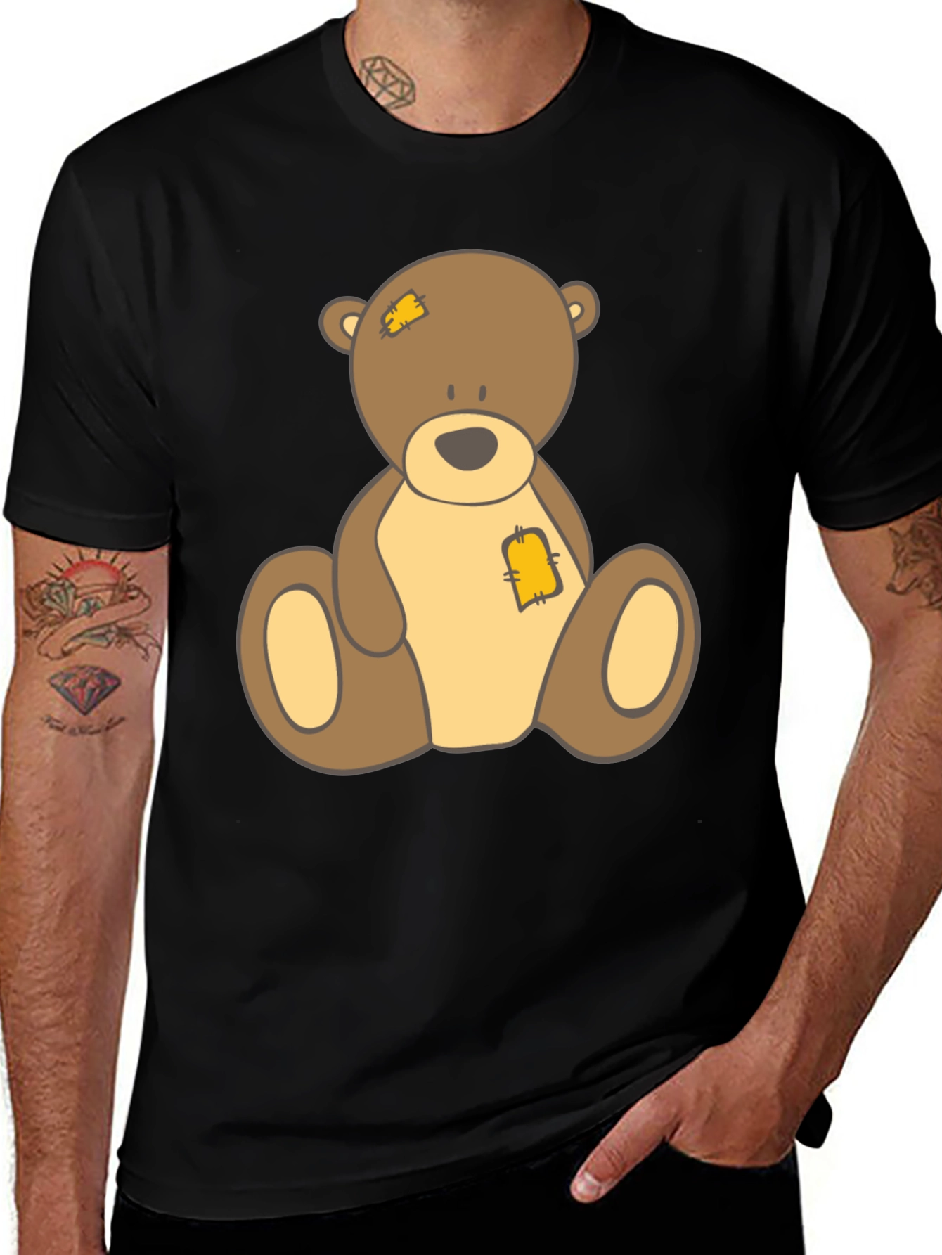 Variant 13 of Cute Teddy Bear Graphic Black T-Shirt