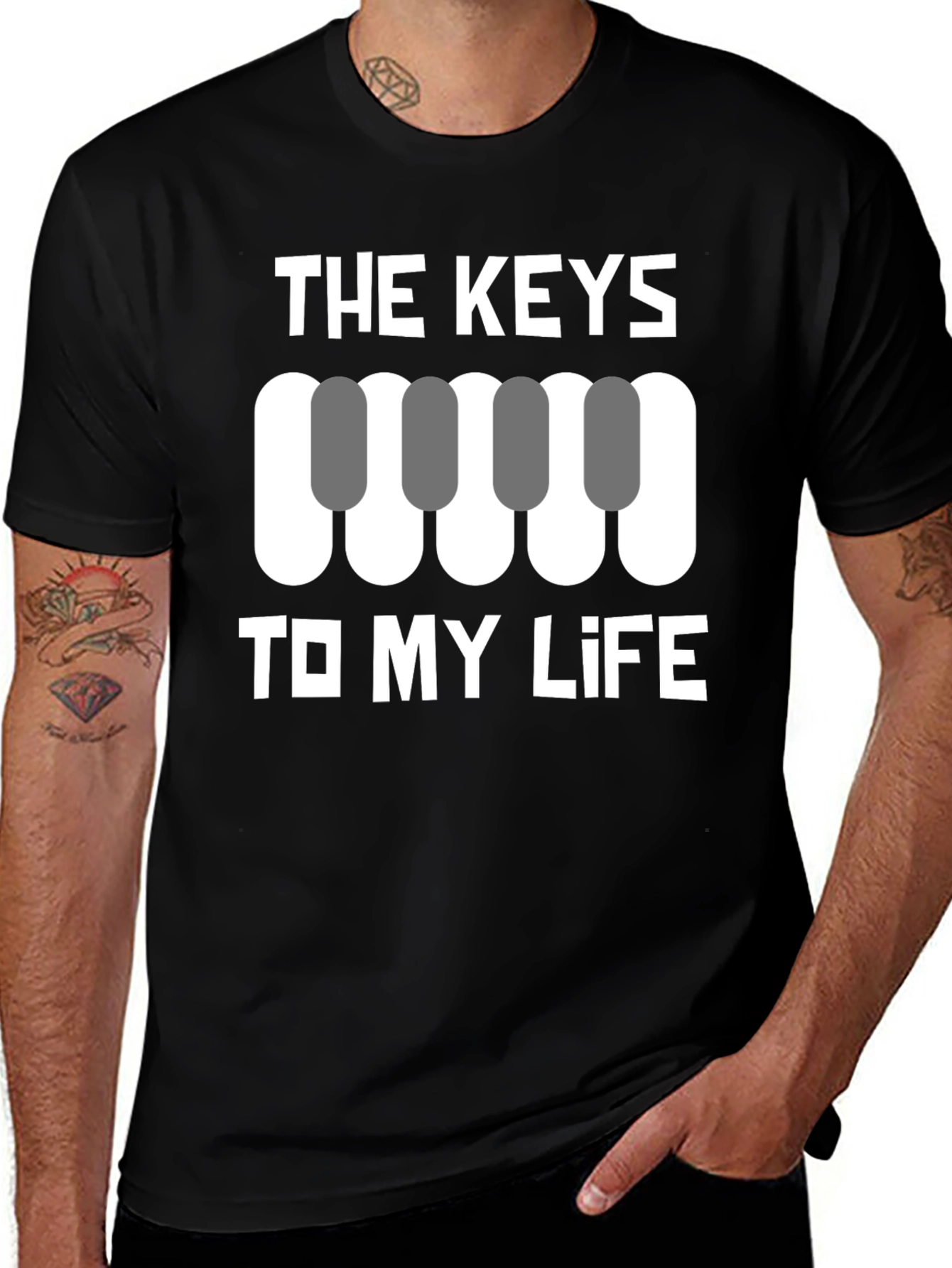 Variant 10 of The Keys To My Life Piano Black T-Shirt