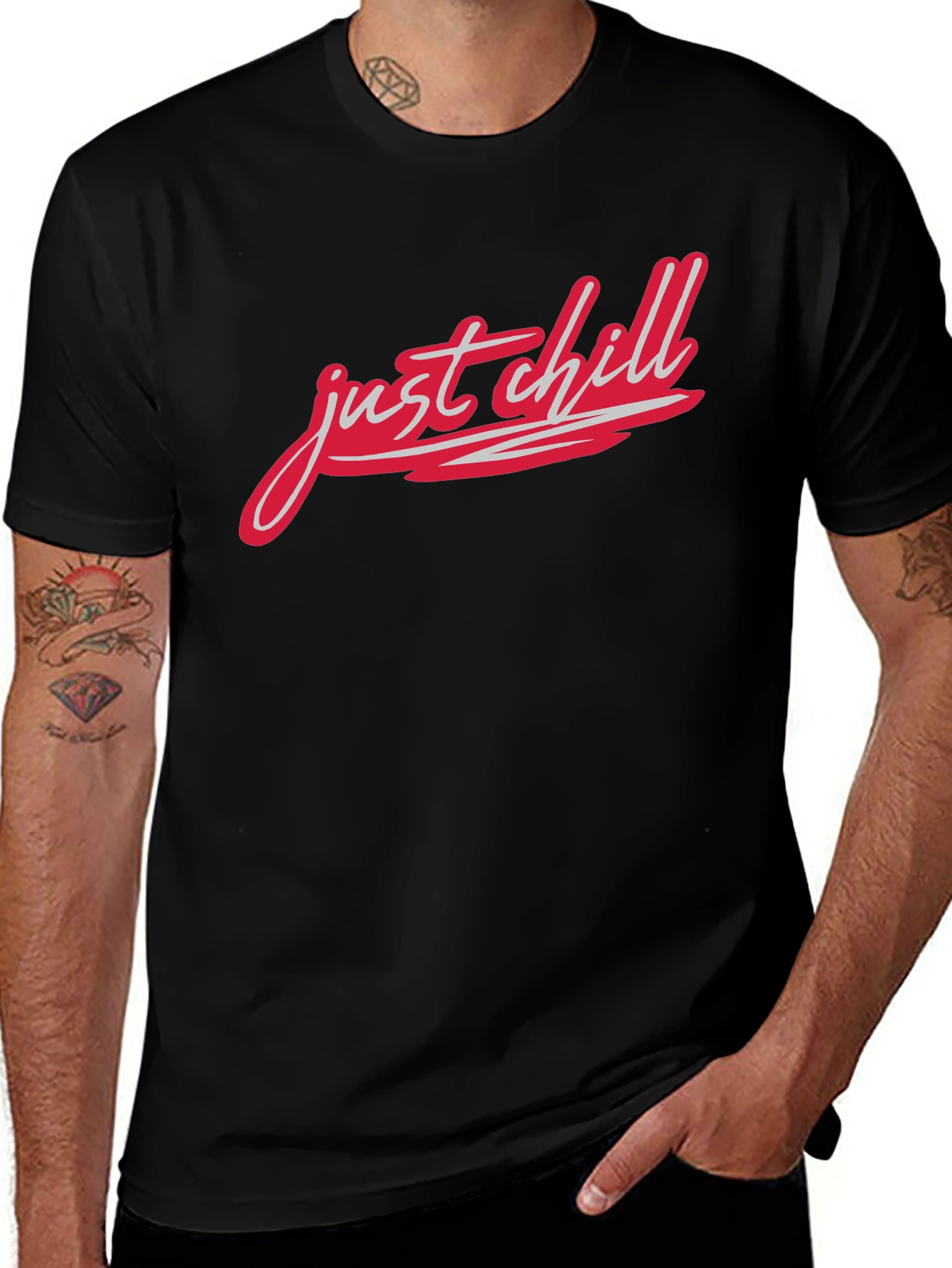 Variant 22 of Just Chill Black Graphic Tee
