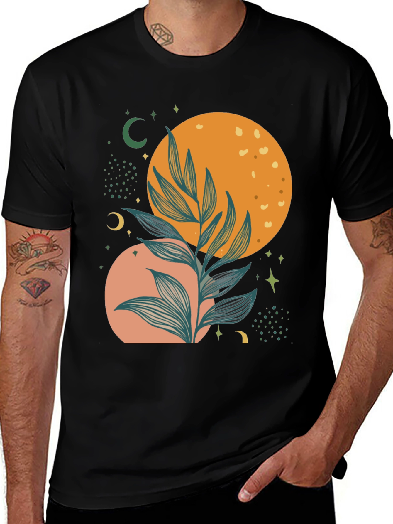 Variant 18 of Celestial Plant Graphic Tee - Stylish Comfort