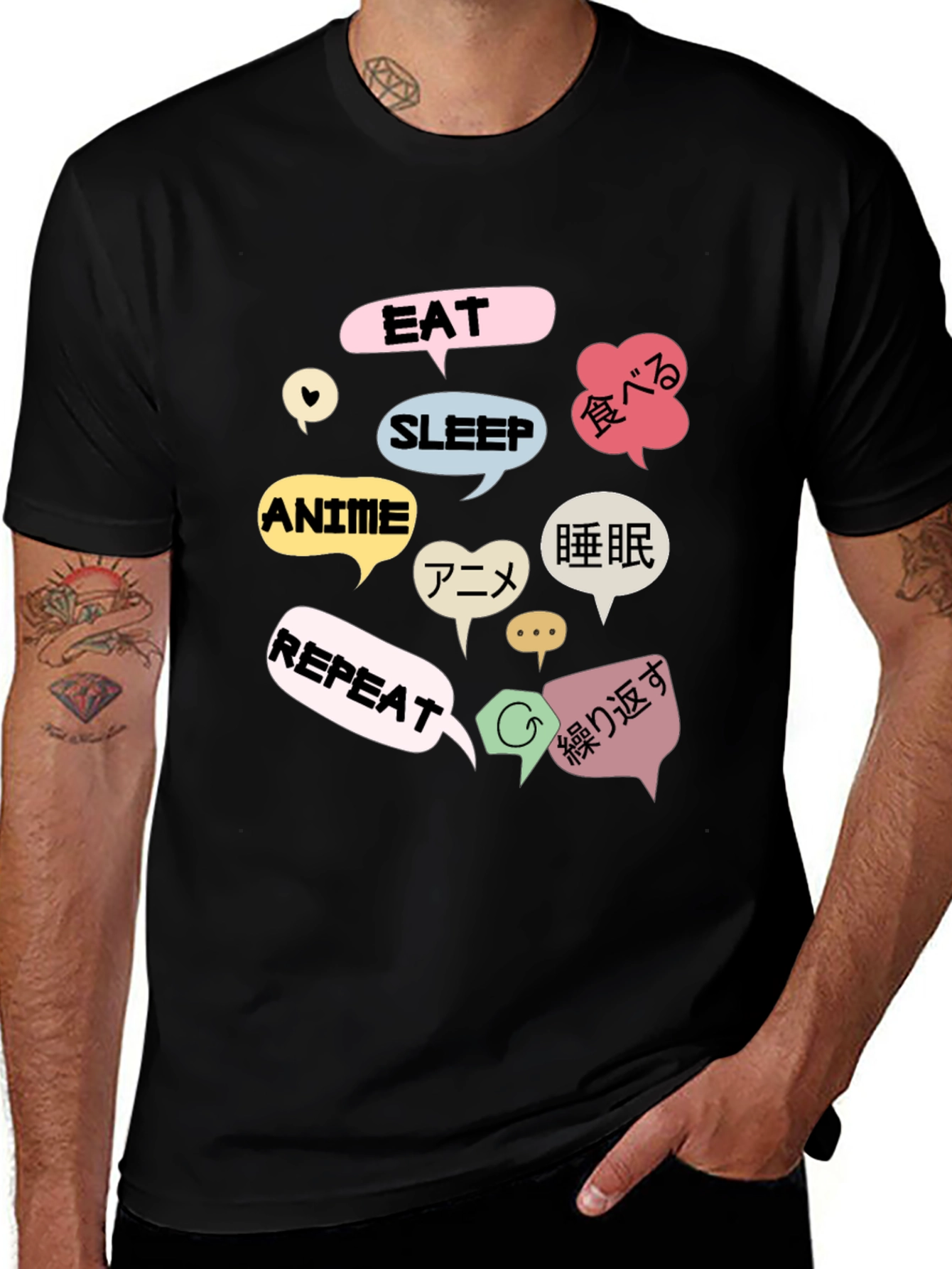 Variant 8 of Eat Sleep Anime Repeat T-Shirt