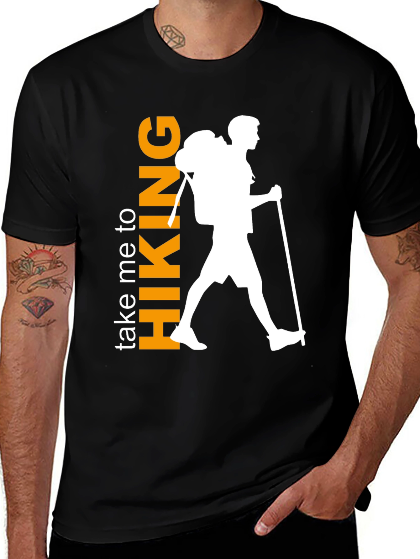 Variant 10 of Hiking Adventure Tee - Take Me to Hiking Black T-Shirt