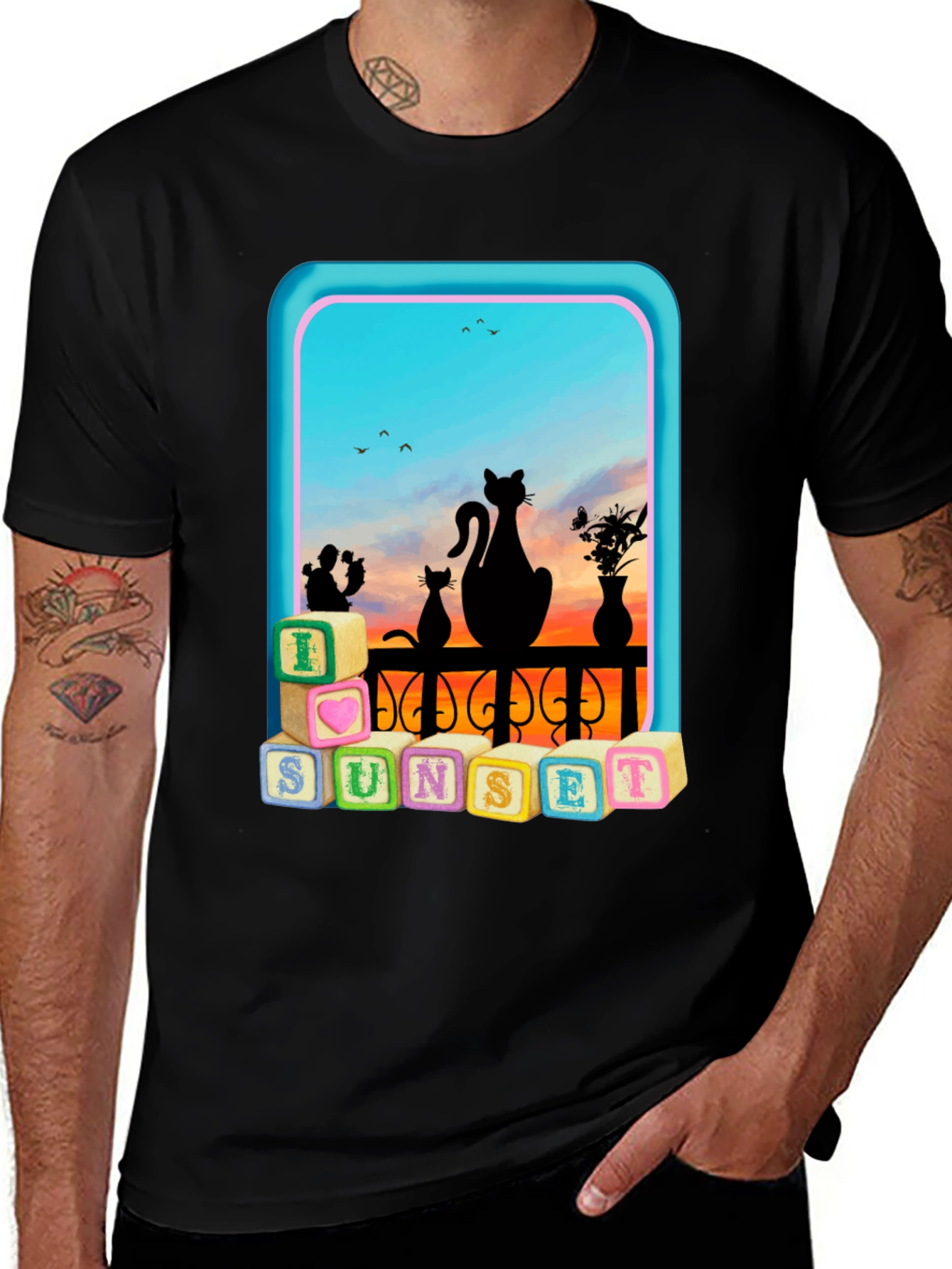 Variant 3 of Sunset Cats T-Shirt