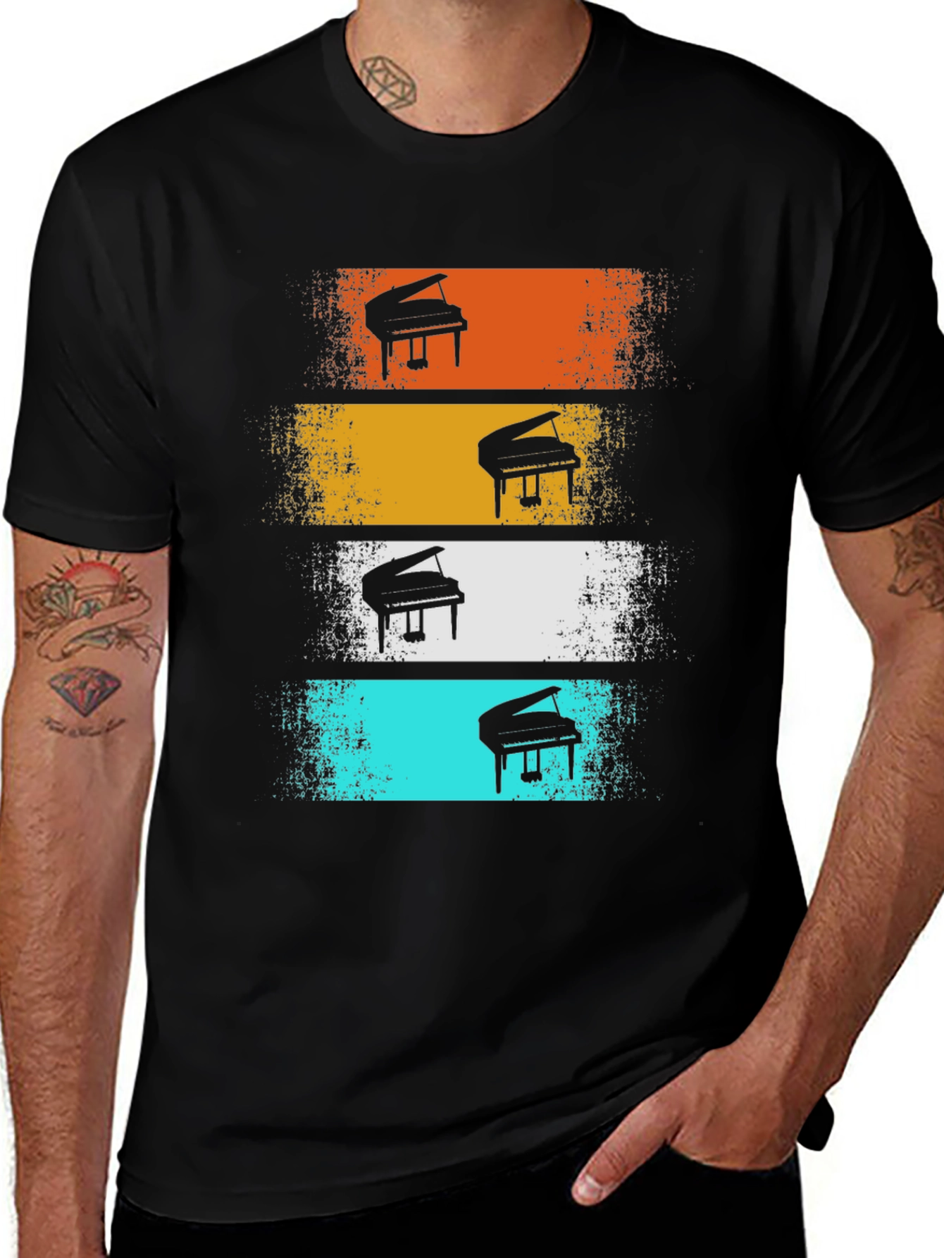 Variant 5 of Piano Graphic T-Shirt - Musical Style