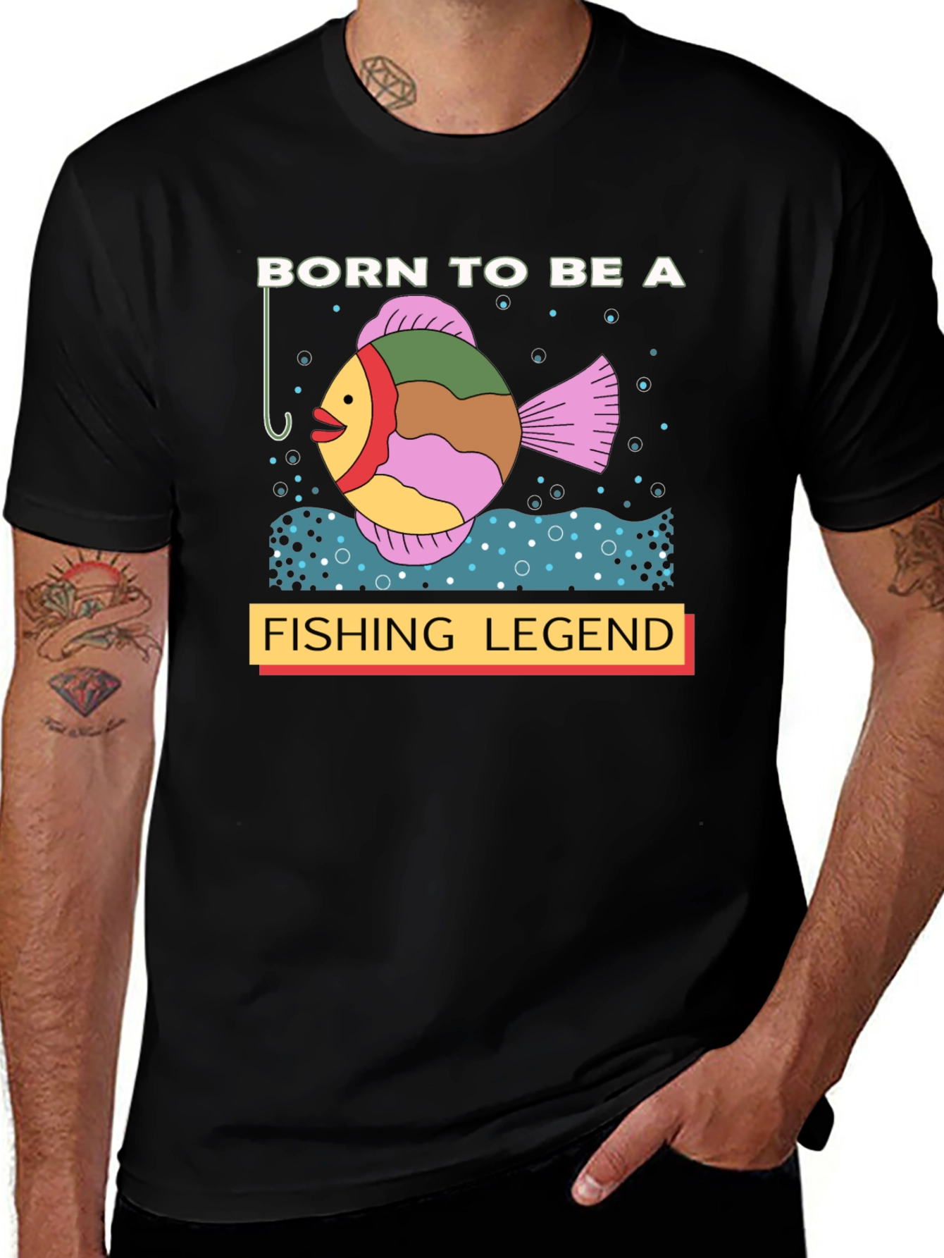 Variant 28 of Born to Be a Fishing Legend Graphic T-Shirt