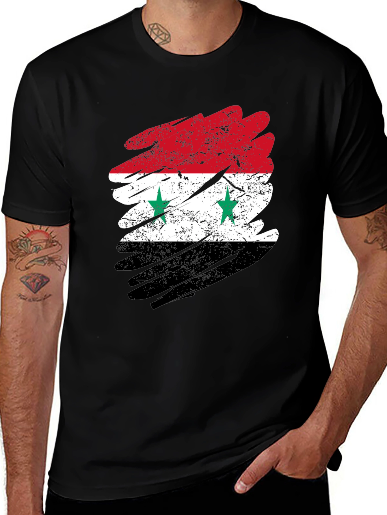 Syria Flag Distressed T-Shirt