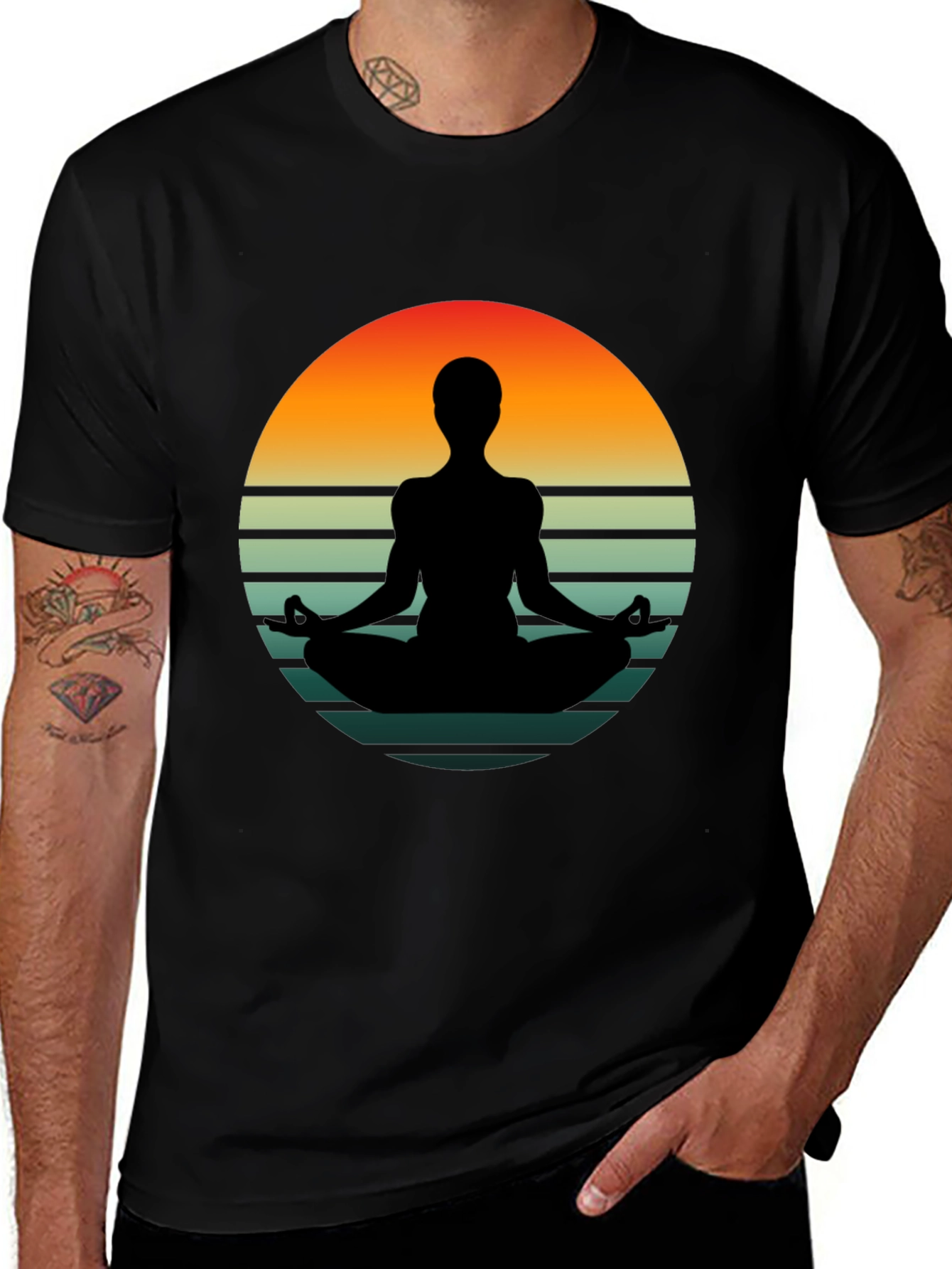 Variant 13 of Yoga Silhouette Sunset Graphic T-Shirt