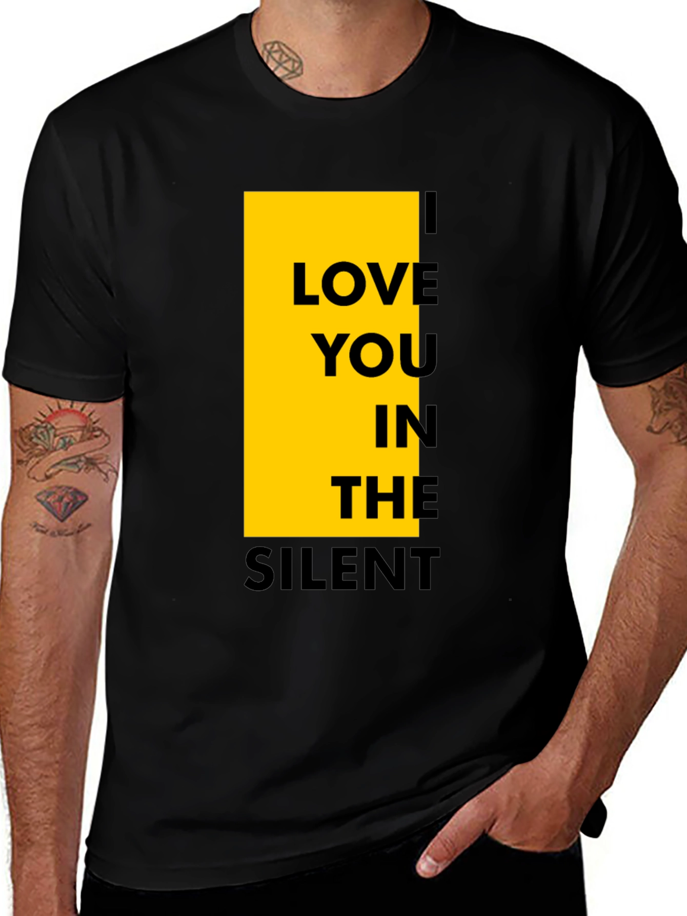 Variant 11 of I Love You In The Silent Black T-Shirt