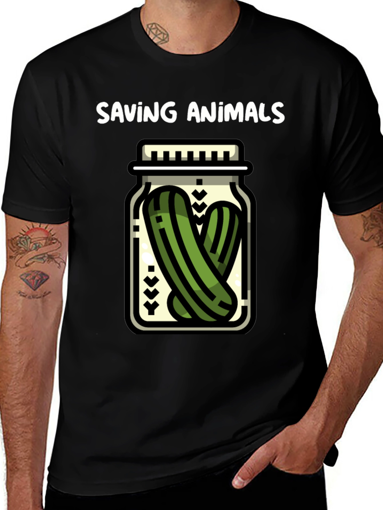 Variant 28 of Saving Animals Pickle Jar Graphic T-Shirt