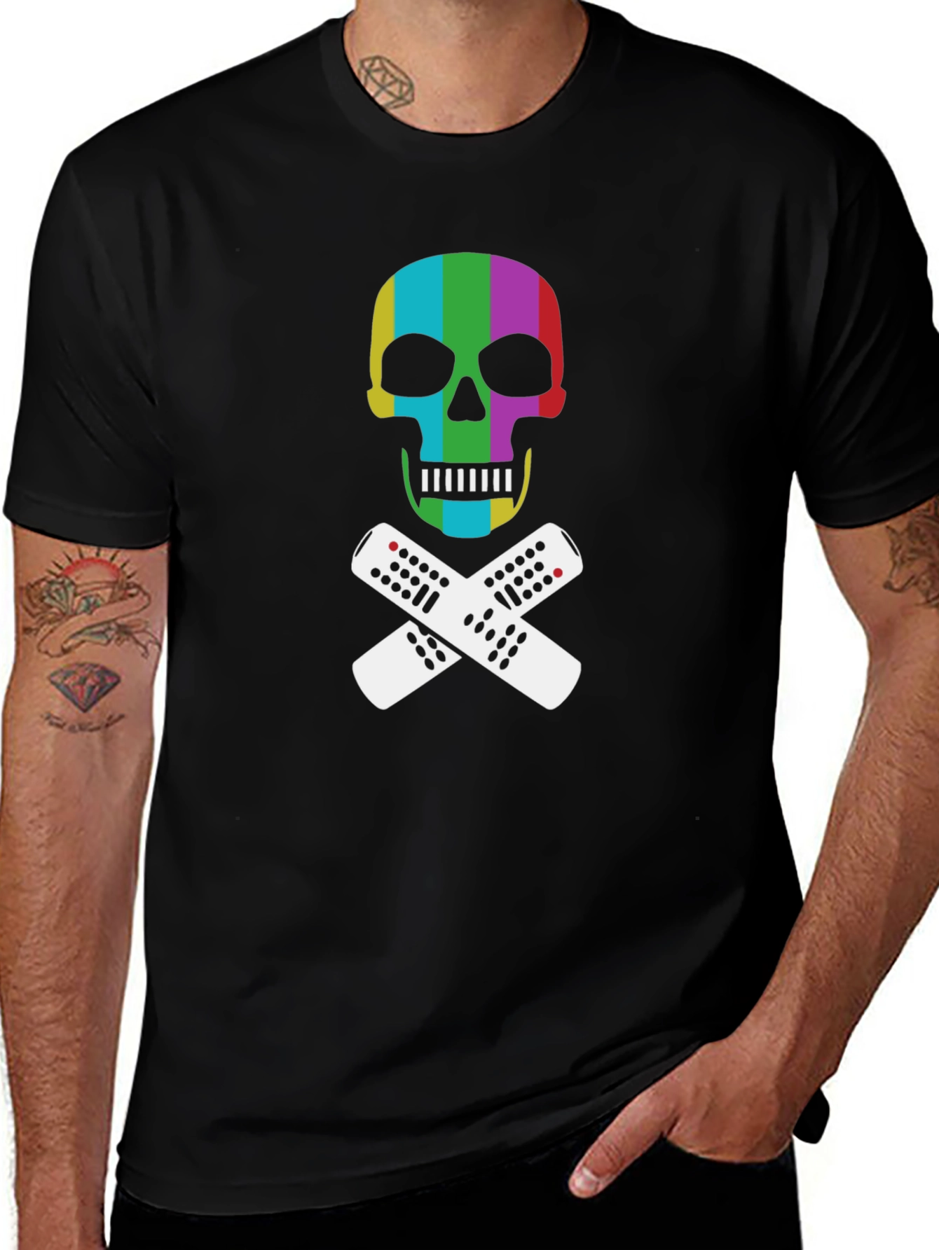 Variant 27 of Retro TV Skull T-Shirt - Funny Tee for TV Lovers