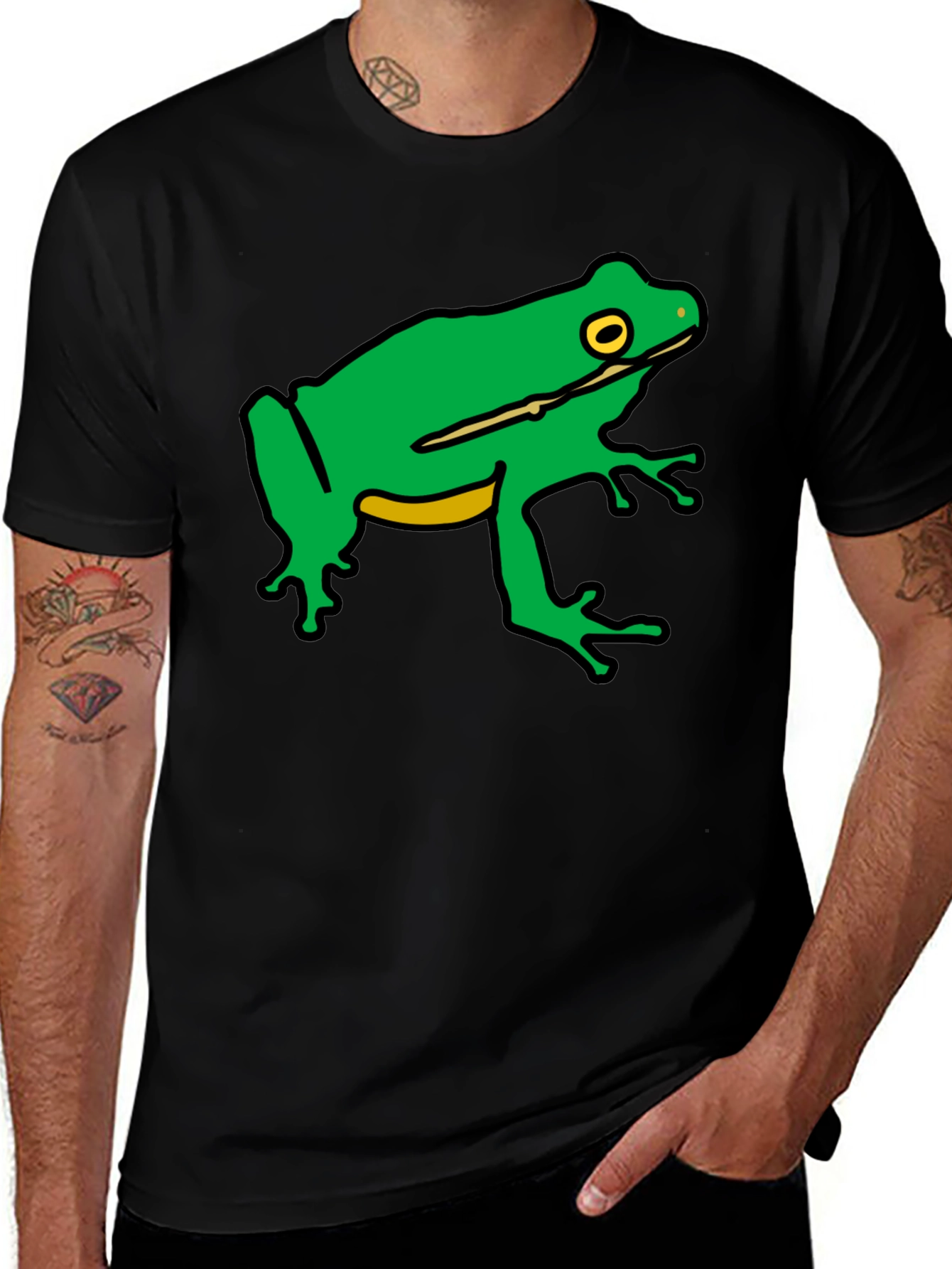 Variant 27 of Frog Graphic T-Shirt - Black Casual Tee