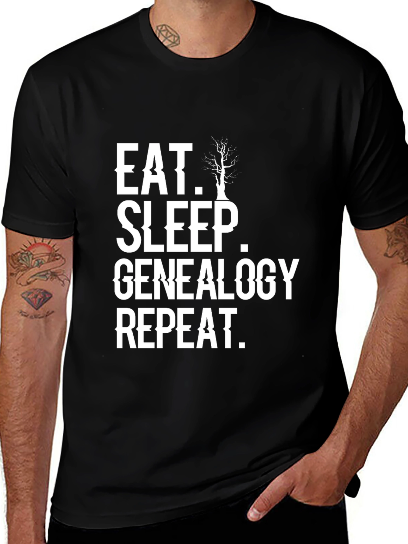 Variant 18 of Eat Sleep Genealogy Repeat T-Shirt