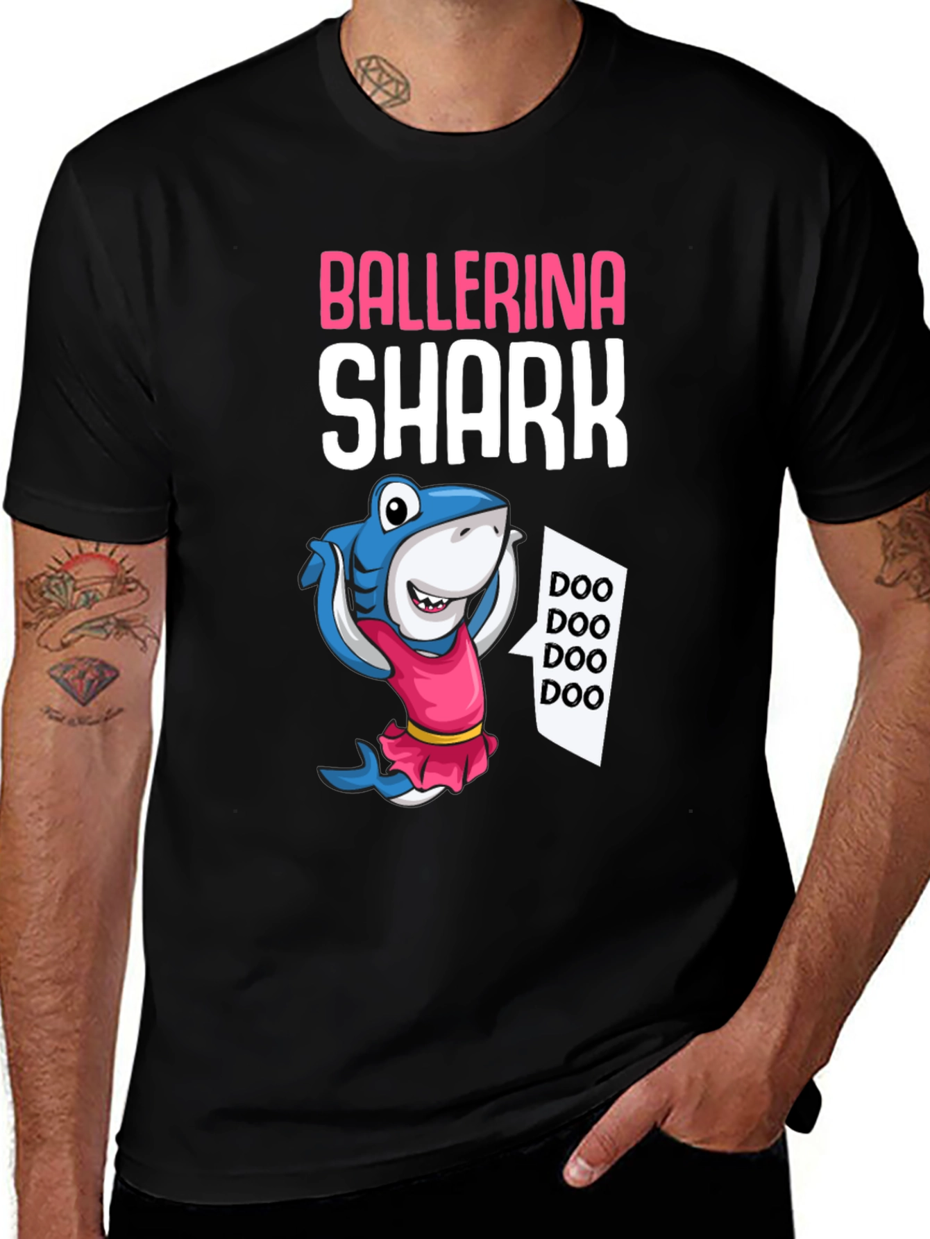 Variant 13 of Ballerina Shark T-Shirt - Doo Doo Doo!