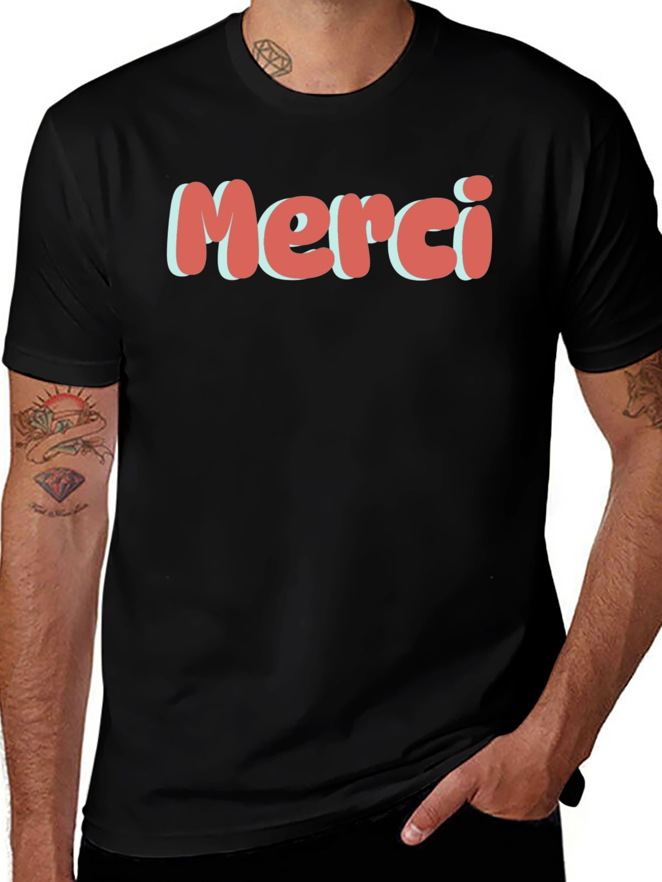 Variant 27 of Merci Graphic Tee - Stylish Casual Wear