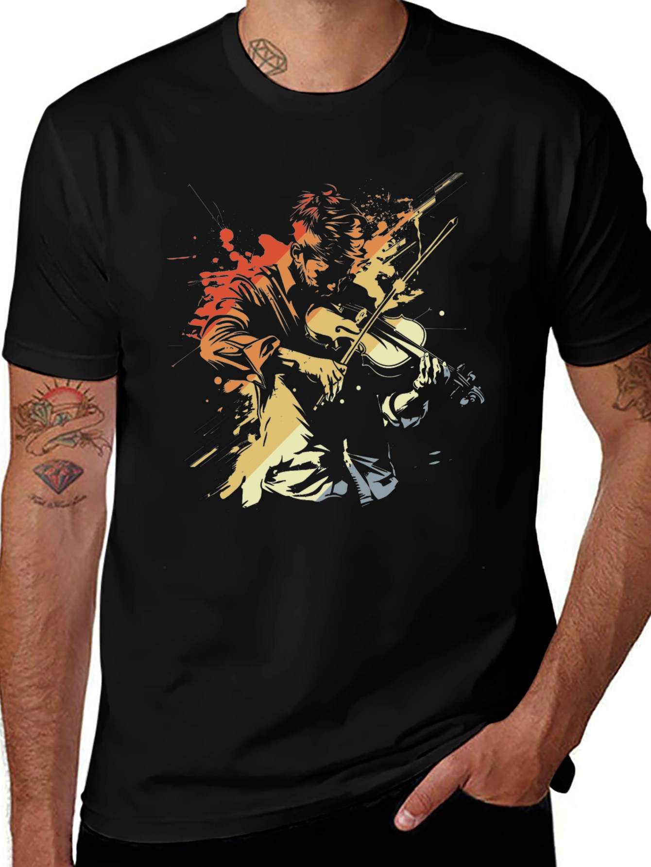 Variant 11 of Violinist Graphic Tee - Stylish Musician T-Shirt