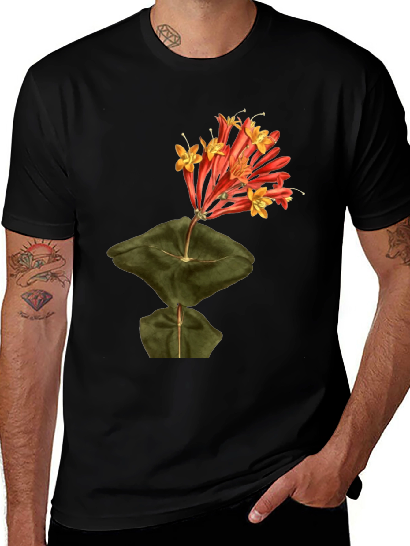 Variant 15 of Floral Graphic Tee - Honeysuckle Design