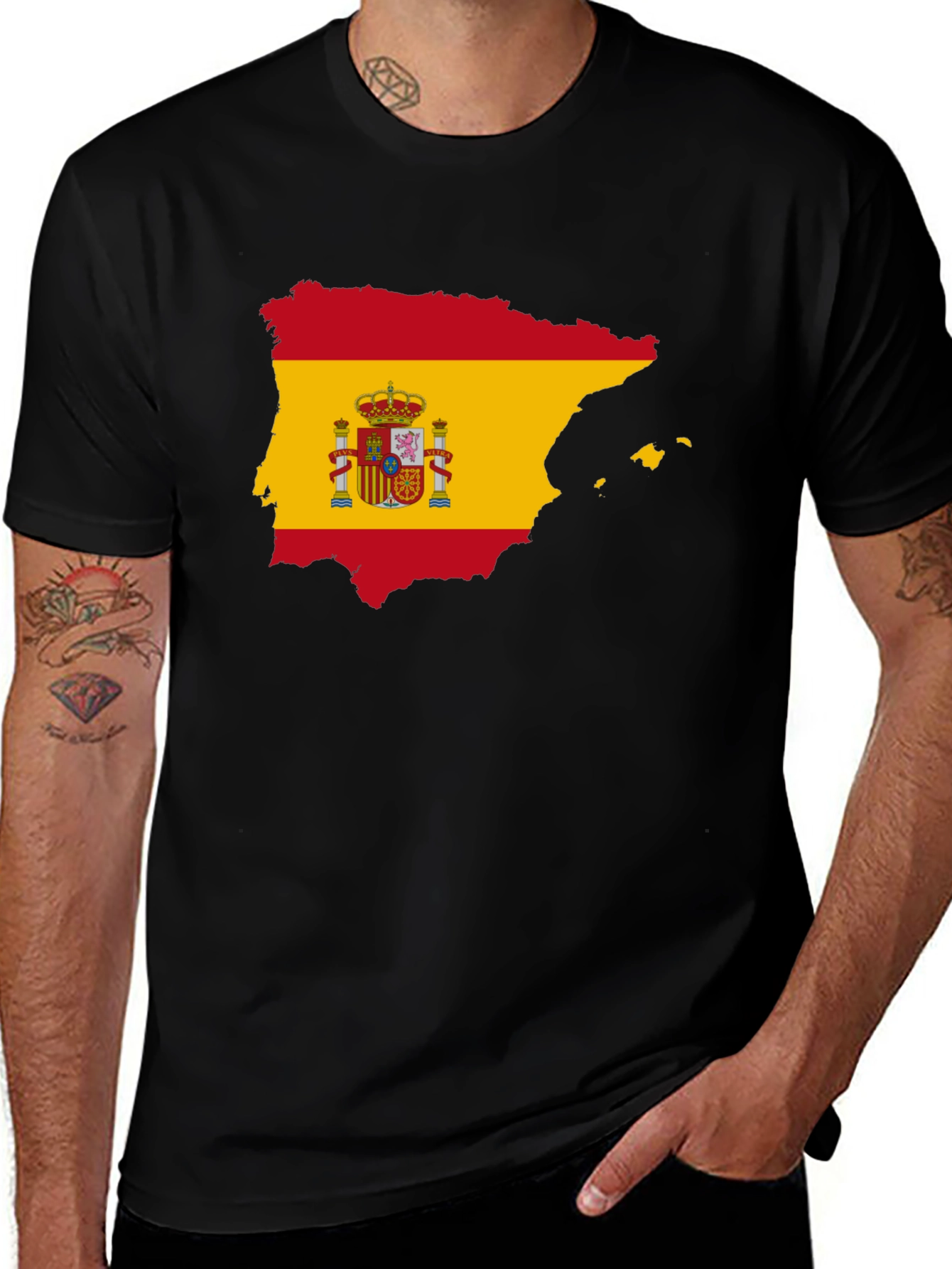 Spain Flag Map Graphic T-Shirt